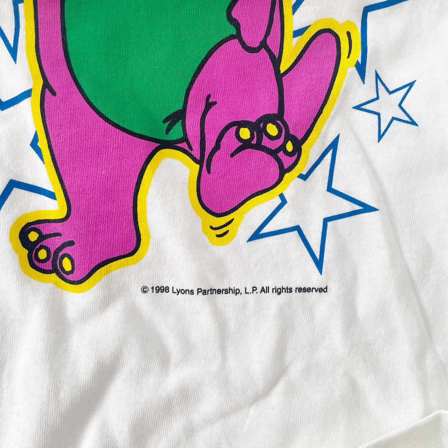 Deadstock Barney Graphic Tee - Yellow Clover Vintage Kids Clothes