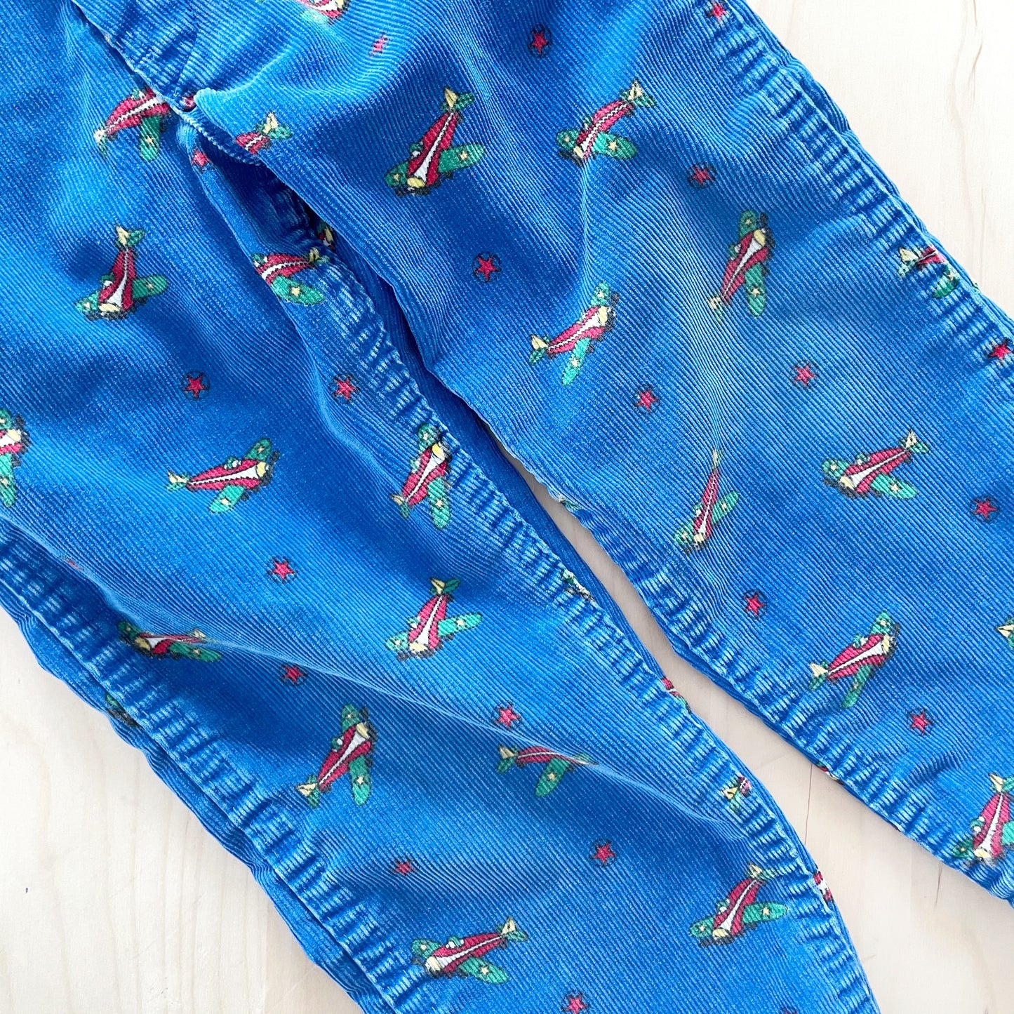 OshKosh Airplane Print Overalls - Yellow Clover Vintage Kids Clothes