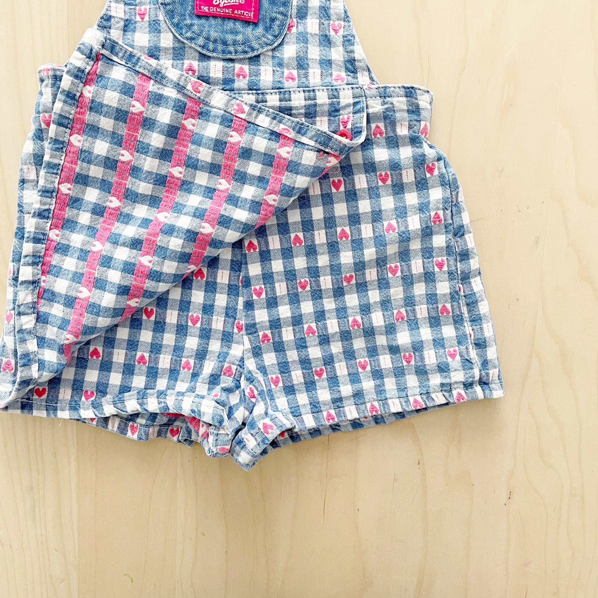 OshKosh Heart Woven Skort Shortalls - Yellow Clover Vintage Kids Clothes