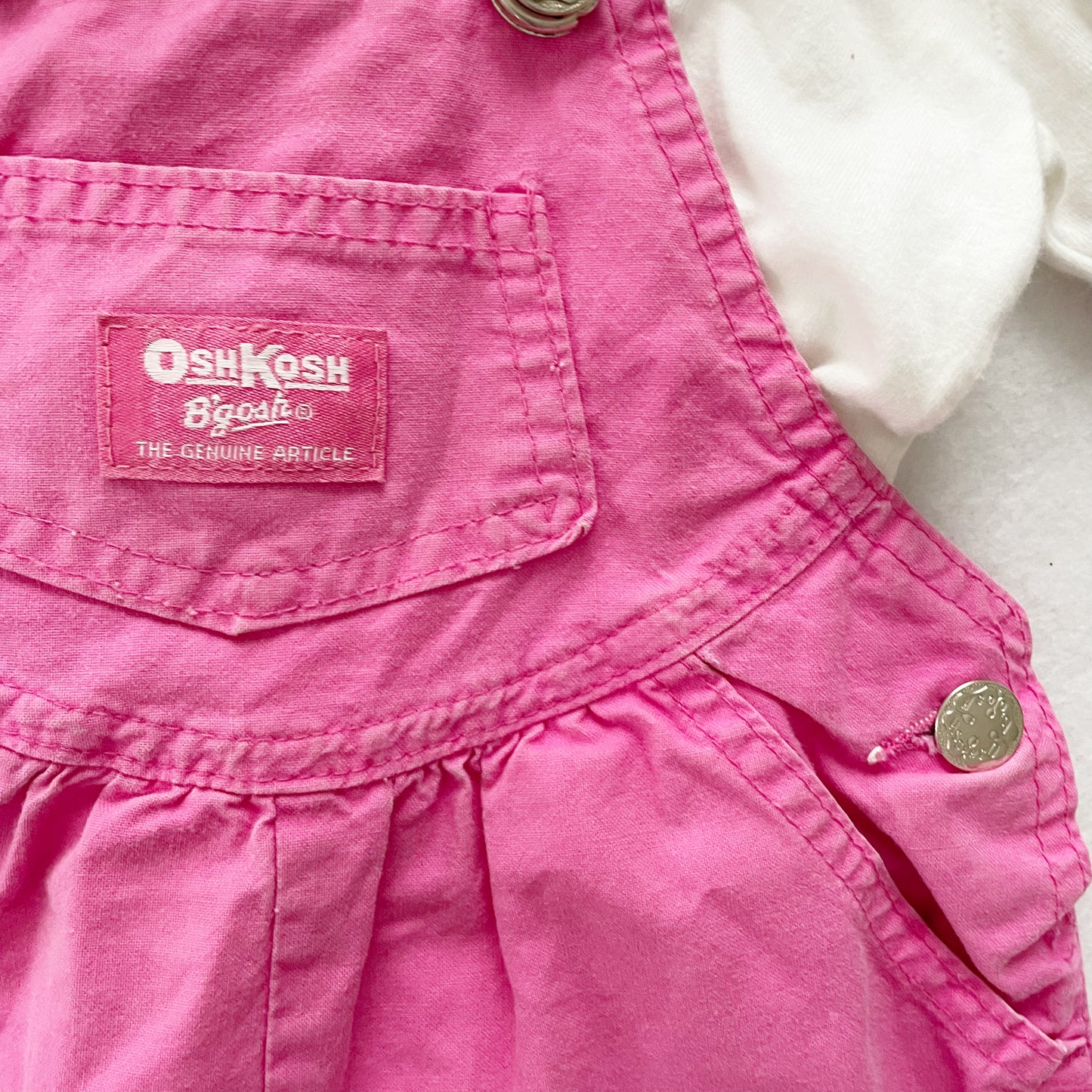 OshKosh Pink Scoop Cut Shortalls Set
