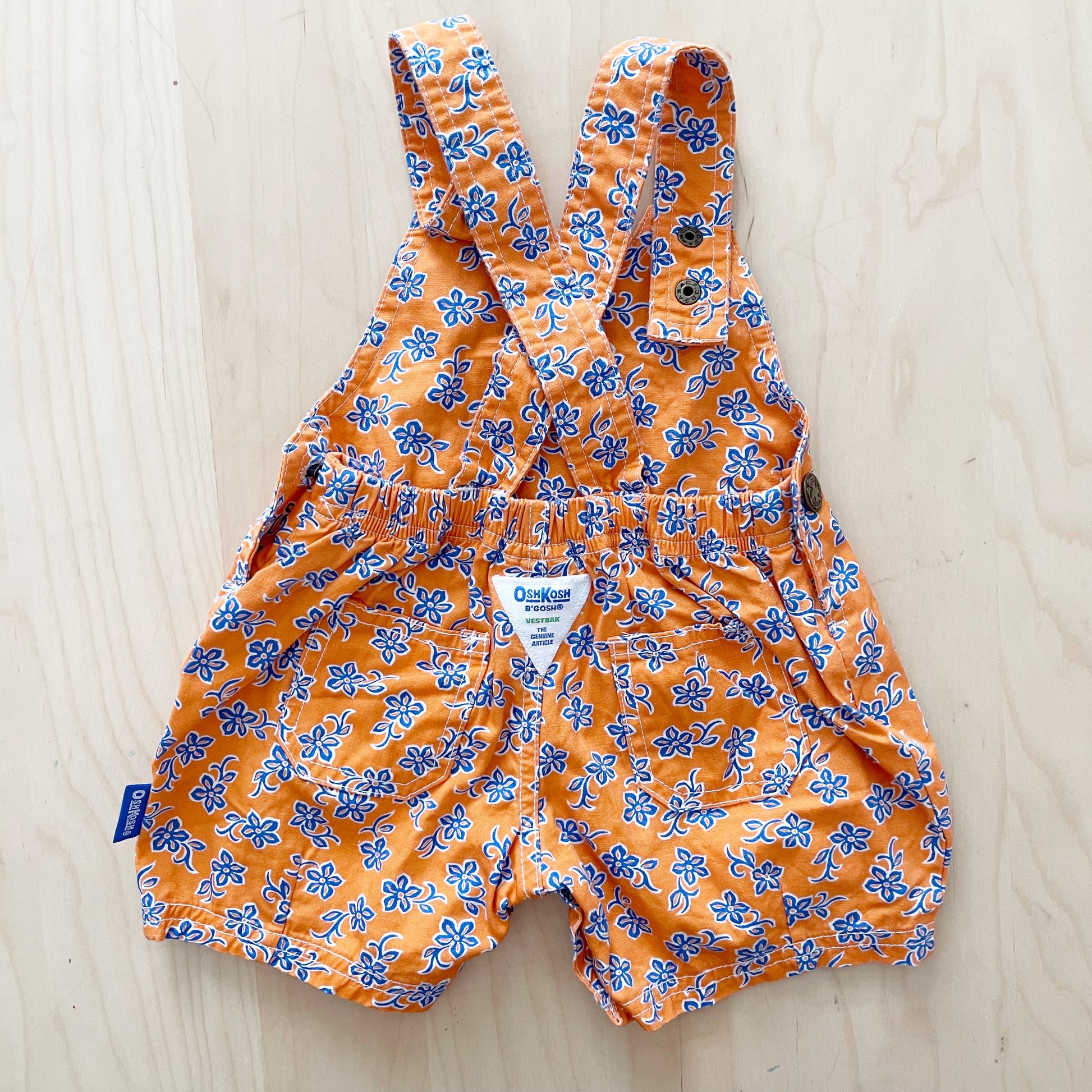 OshKosh Flower Print Bubble Romper - Yellow Clover Vintage Kids Clothes