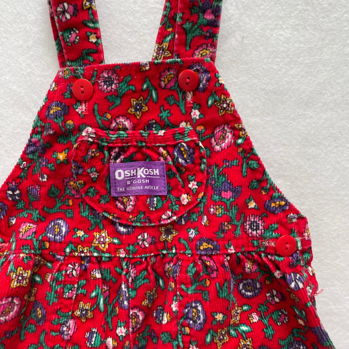 OshKosh Paisley Cord Bubble Overalls - Yellow Clover Vintage Kids Clothes