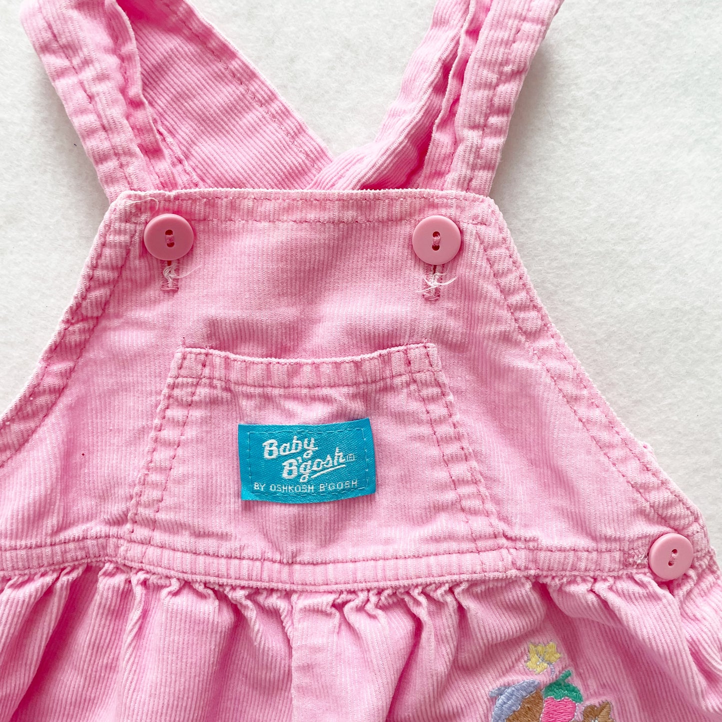 Baby B’gosh Leaf Embroidered Overalls - Yellow Clover Vintage Kids Clothes