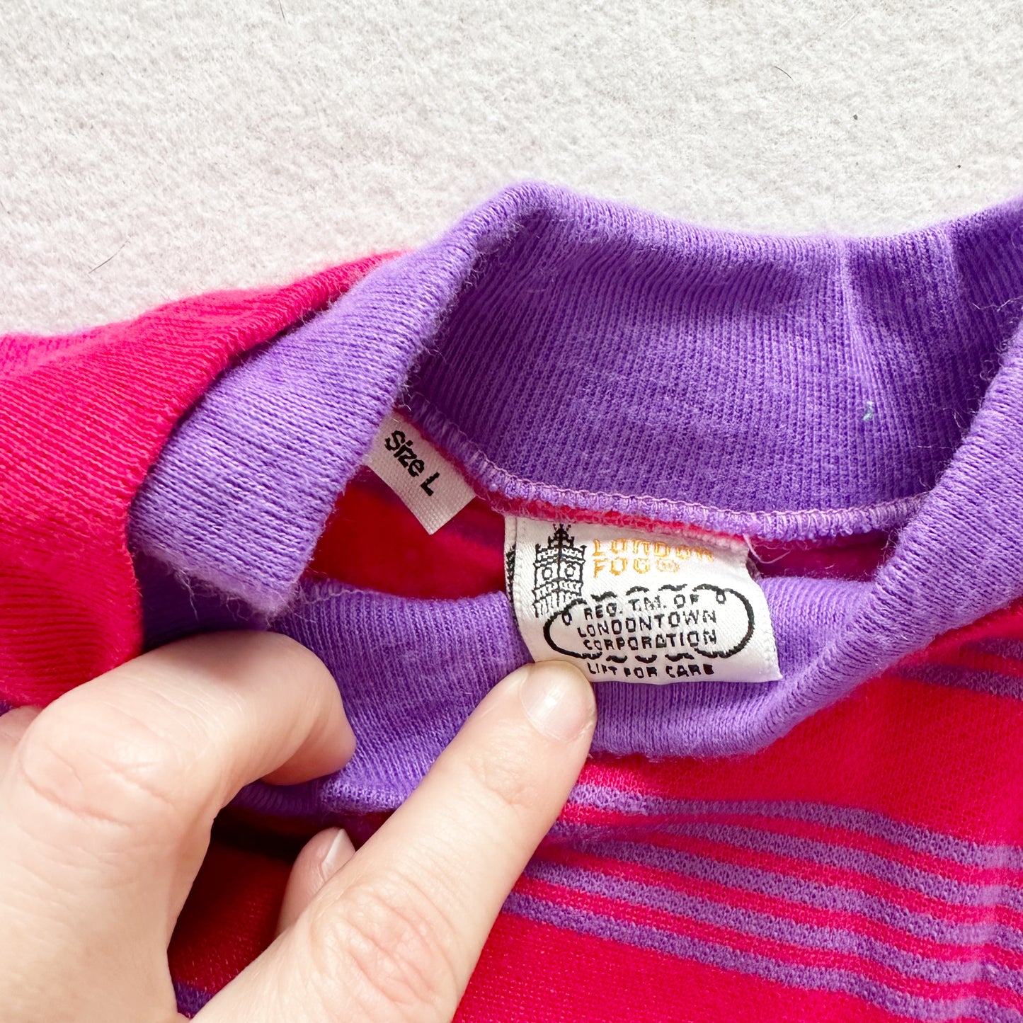 London Fog Striped Sweatshirt - Yellow Clover Vintage Kids Clothes