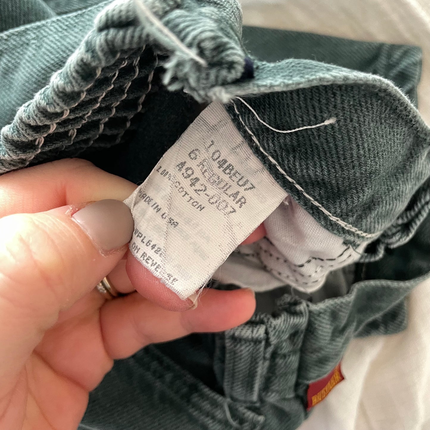 Rustler Green Denim Jeans - Yellow Clover Vintage Kids Clothes