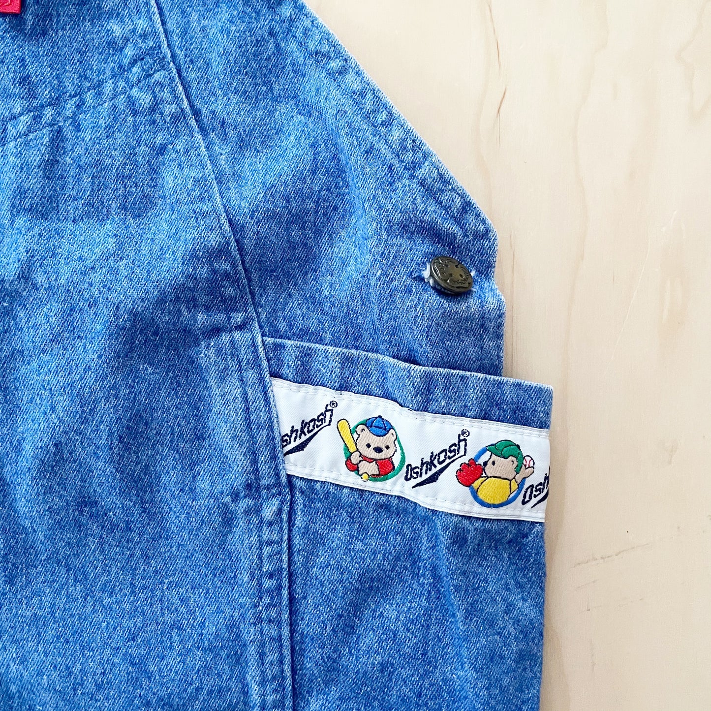 OshKosh Baseball Bear Denim Shortalls