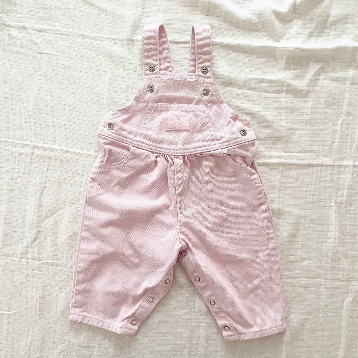 Baby B’gosh Light Pink Tapered Leg Overalls - Yellow Clover Vintage Kids Clothes