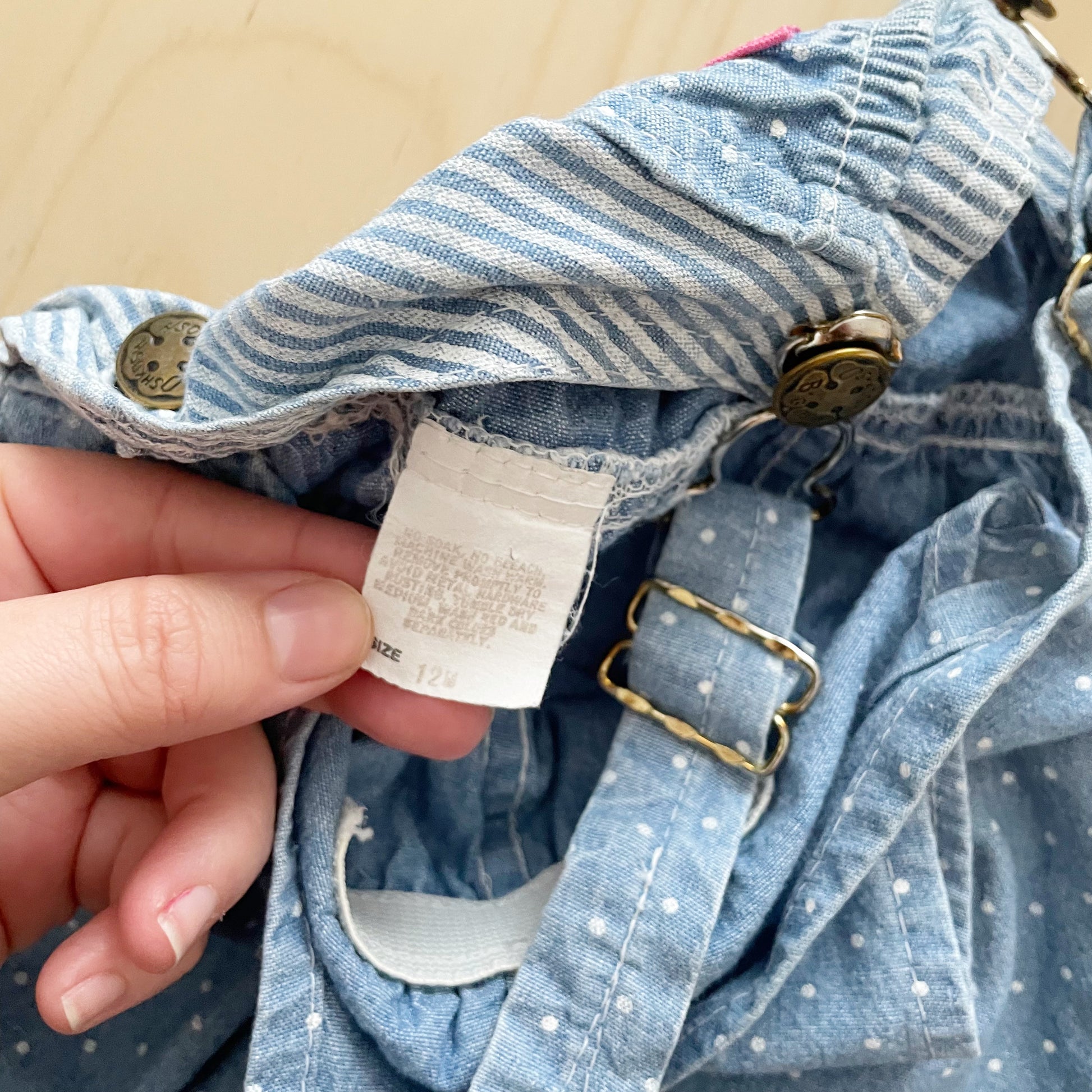 OshKosh Stripes and Dots Overalls - Yellow Clover Vintage Kids Clothes