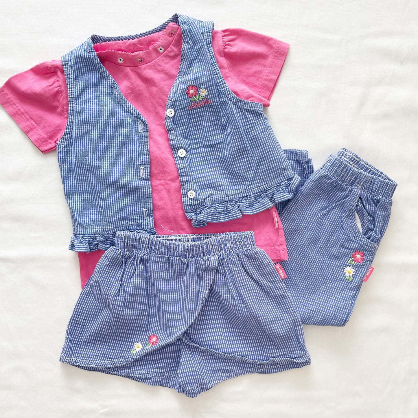 OshKosh Blue Checked Vest + Outfit Set