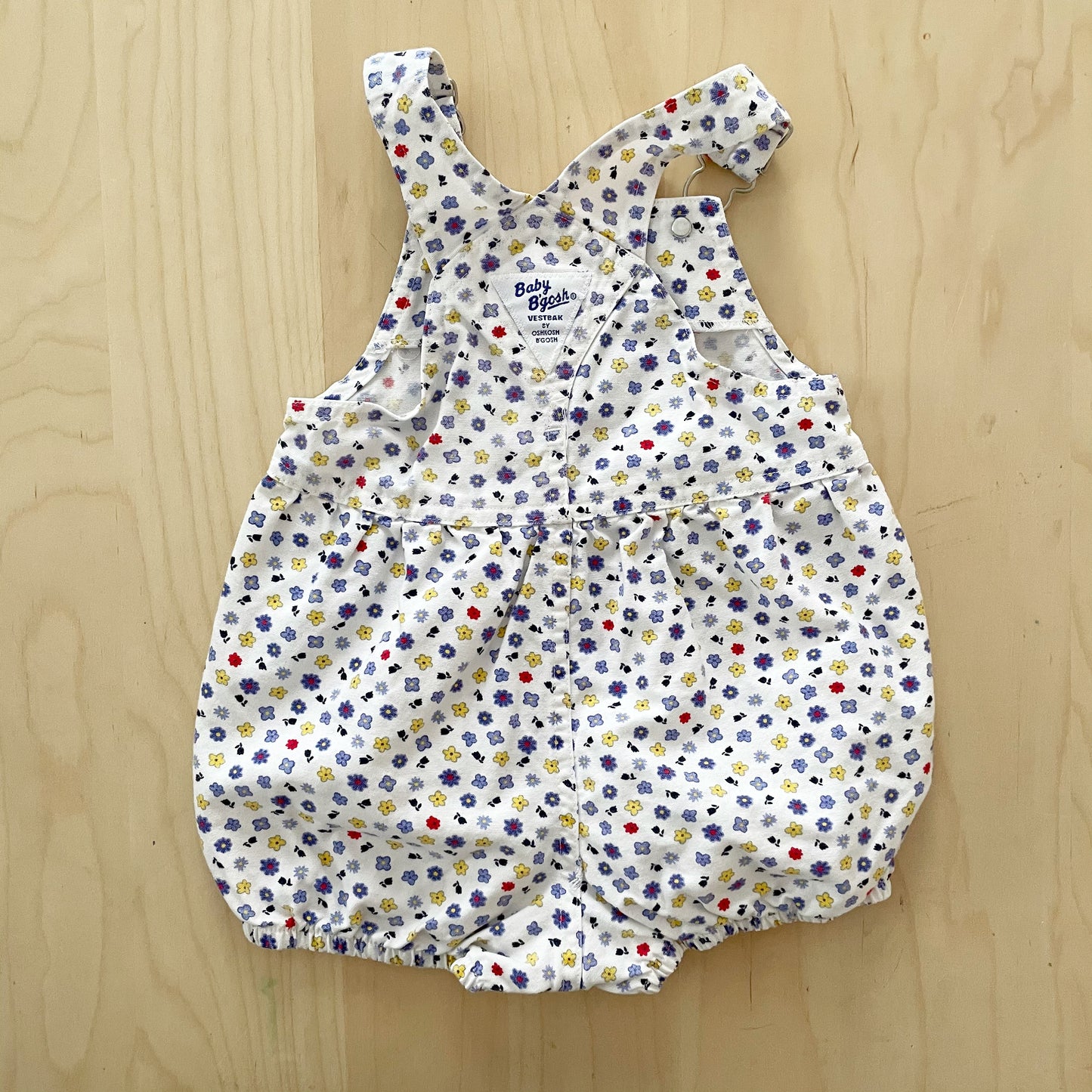 Baby B’gosh Floral Bubble Overalls - Yellow Clover Vintage Kids Clothes
