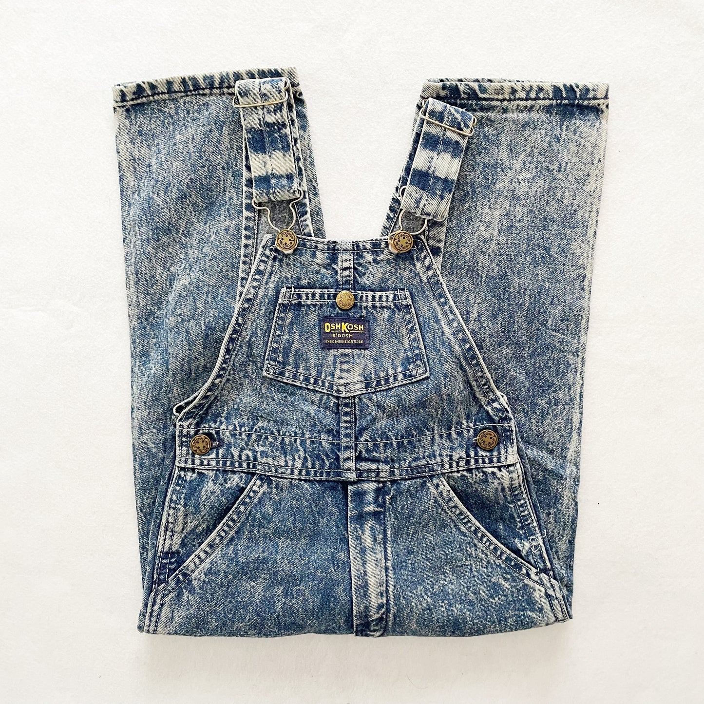 OshKosh Acid Wash Overalls - Yellow Clover Vintage Kids Clothes