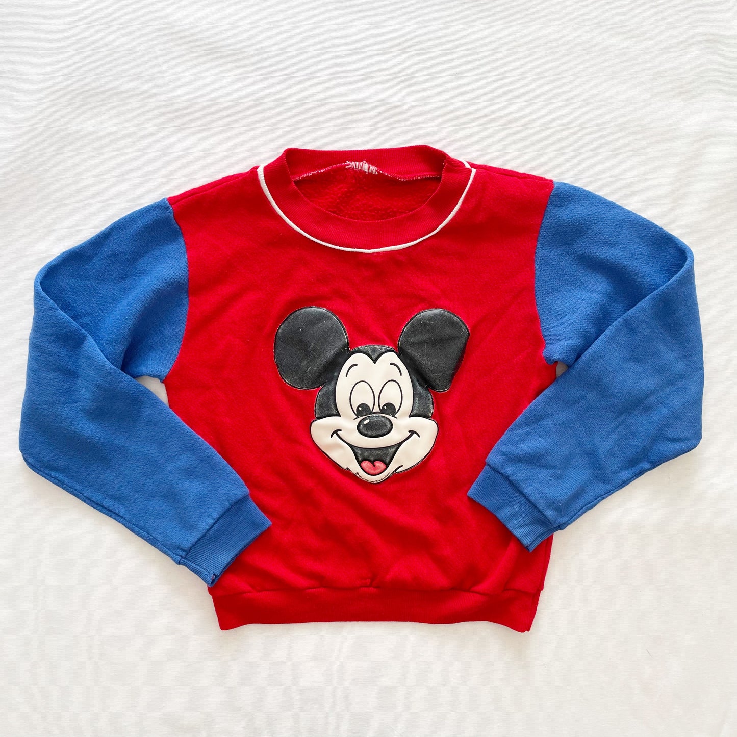 Mickey Mouse Appliqué Sweatshirt - Yellow Clover Vintage Kids Clothes