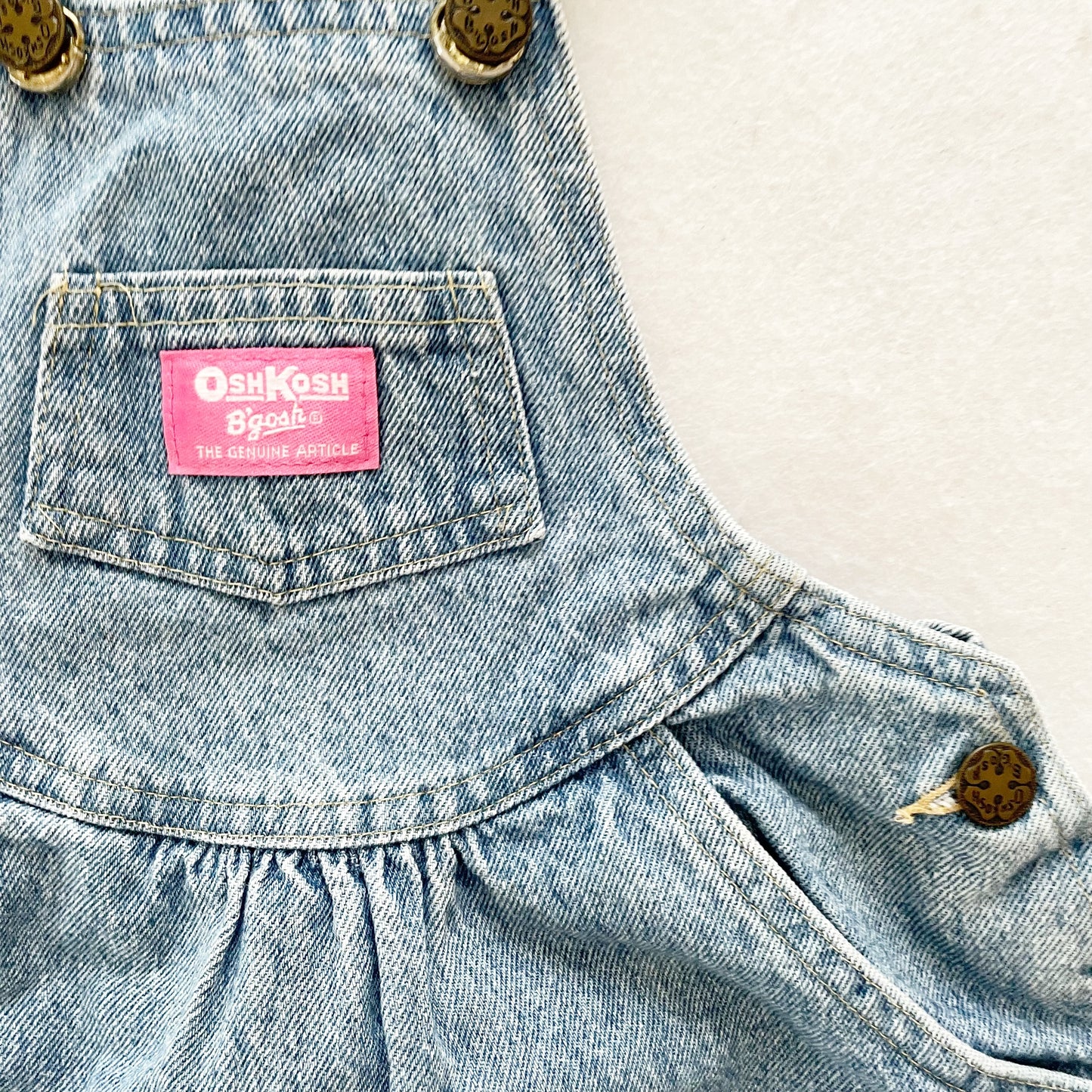 OshKosh Denim Scoop Skirtall - Yellow Clover Vintage Kids Clothes