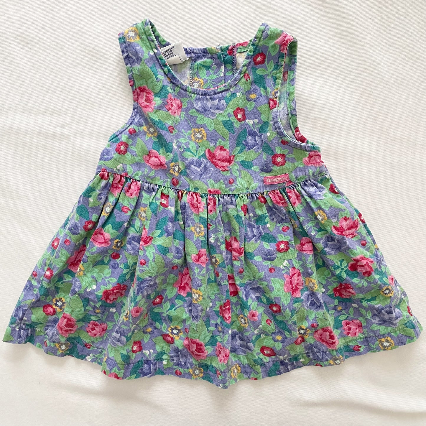 OshKosh Rose Print Dress - Yellow Clover Vintage Kids Clothes