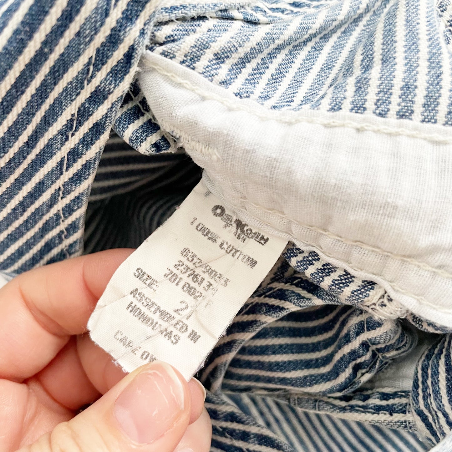 OshKosh Hickory Stripe Denim Overalls - Yellow Clover Vintage Kids Clothes