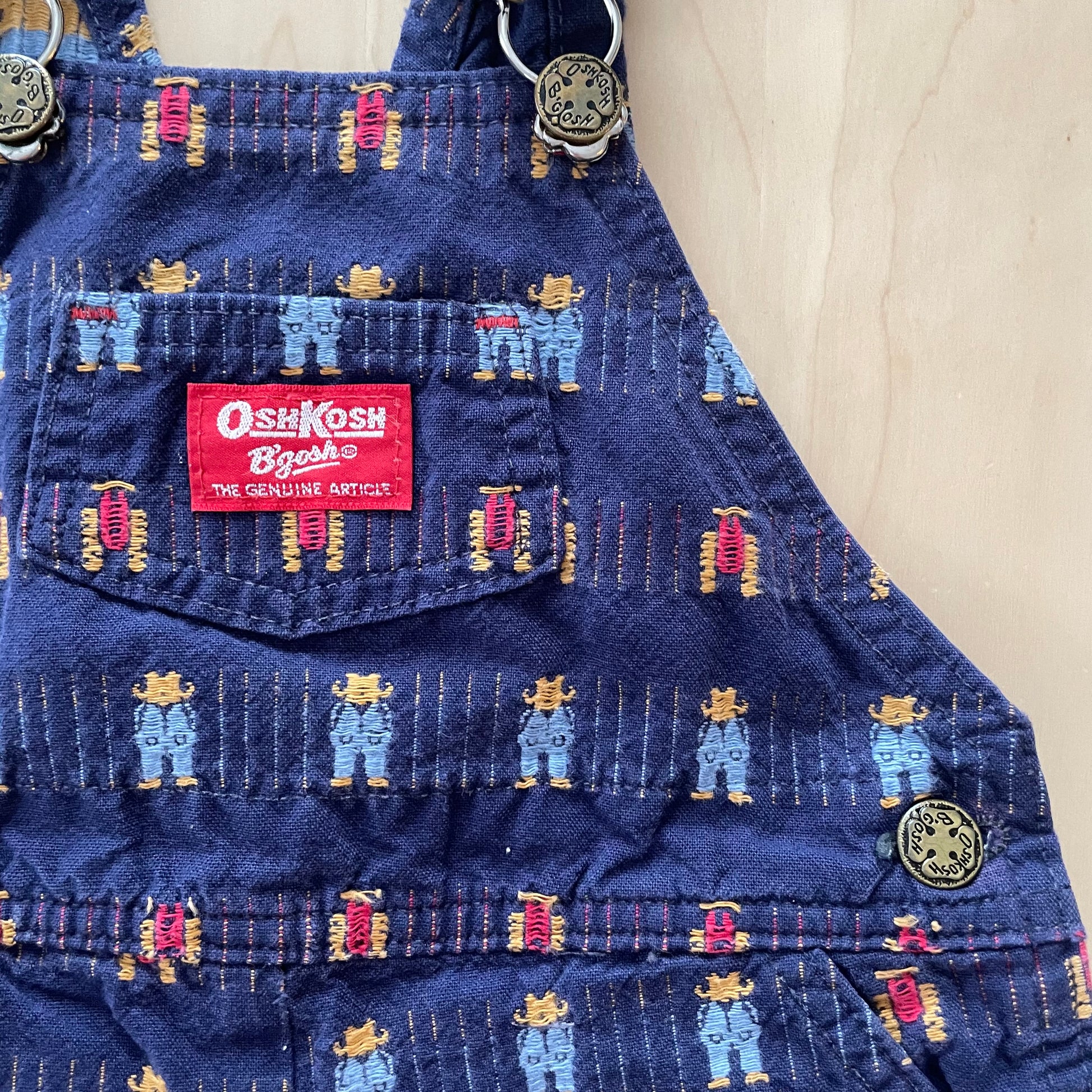 Vintage OshKosh Farmer Woven Overalls - Yellow Clover Vintage Kids Clothes