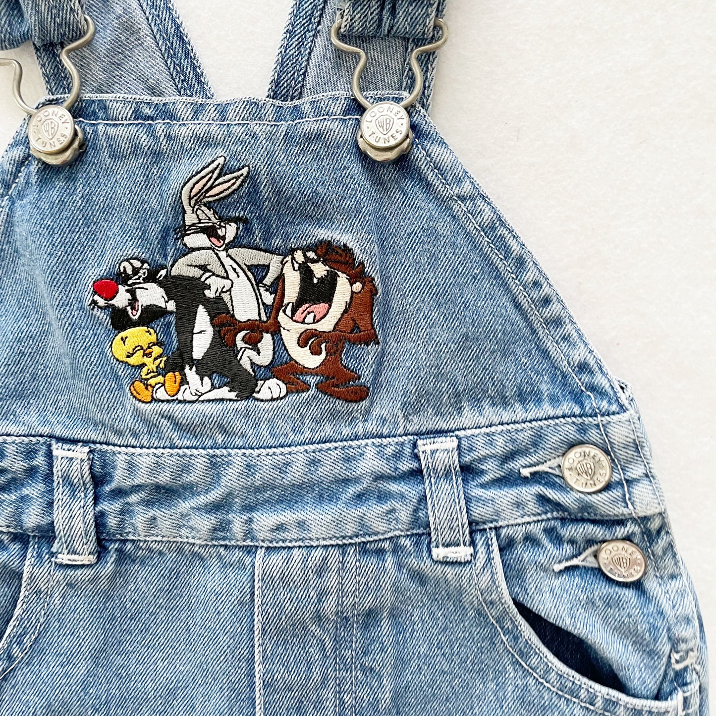 Looney Tunes Overalls - Yellow Clover Vintage Kids Clothes