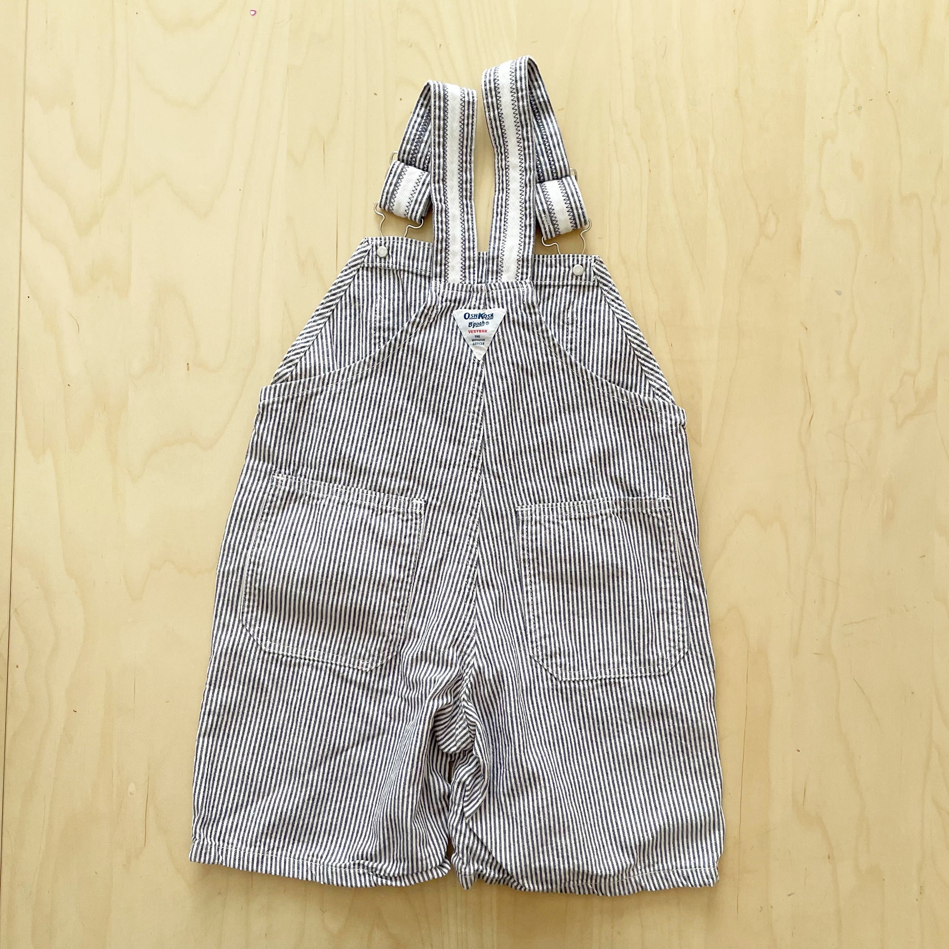 OshKosh Nautical Stripe Seaworthy Shortalls - Yellow Clover Vintage Kids Clothes