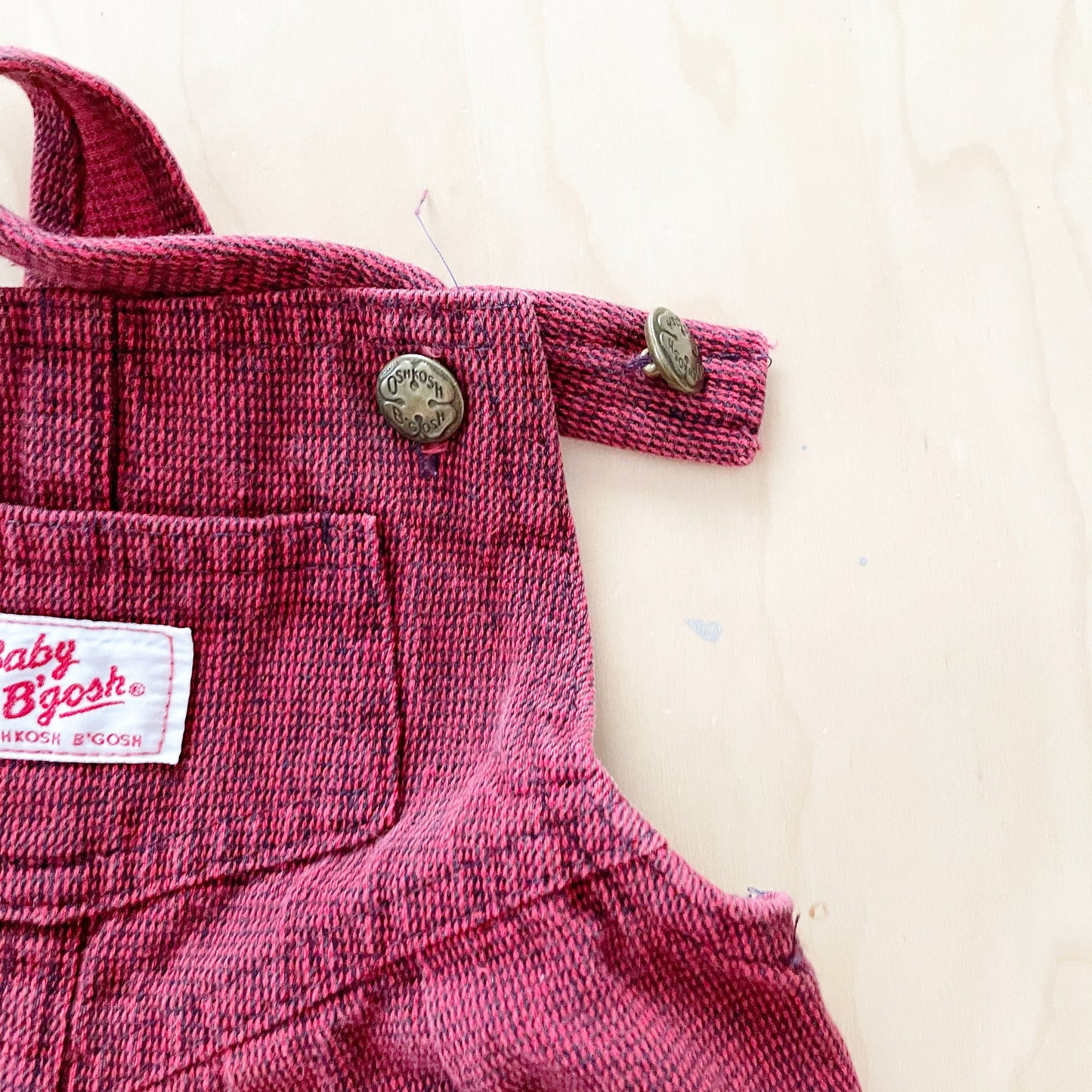 Vintage Baby B’gosh Red Bubble Overalls - Yellow Clover Vintage Kids Clothes