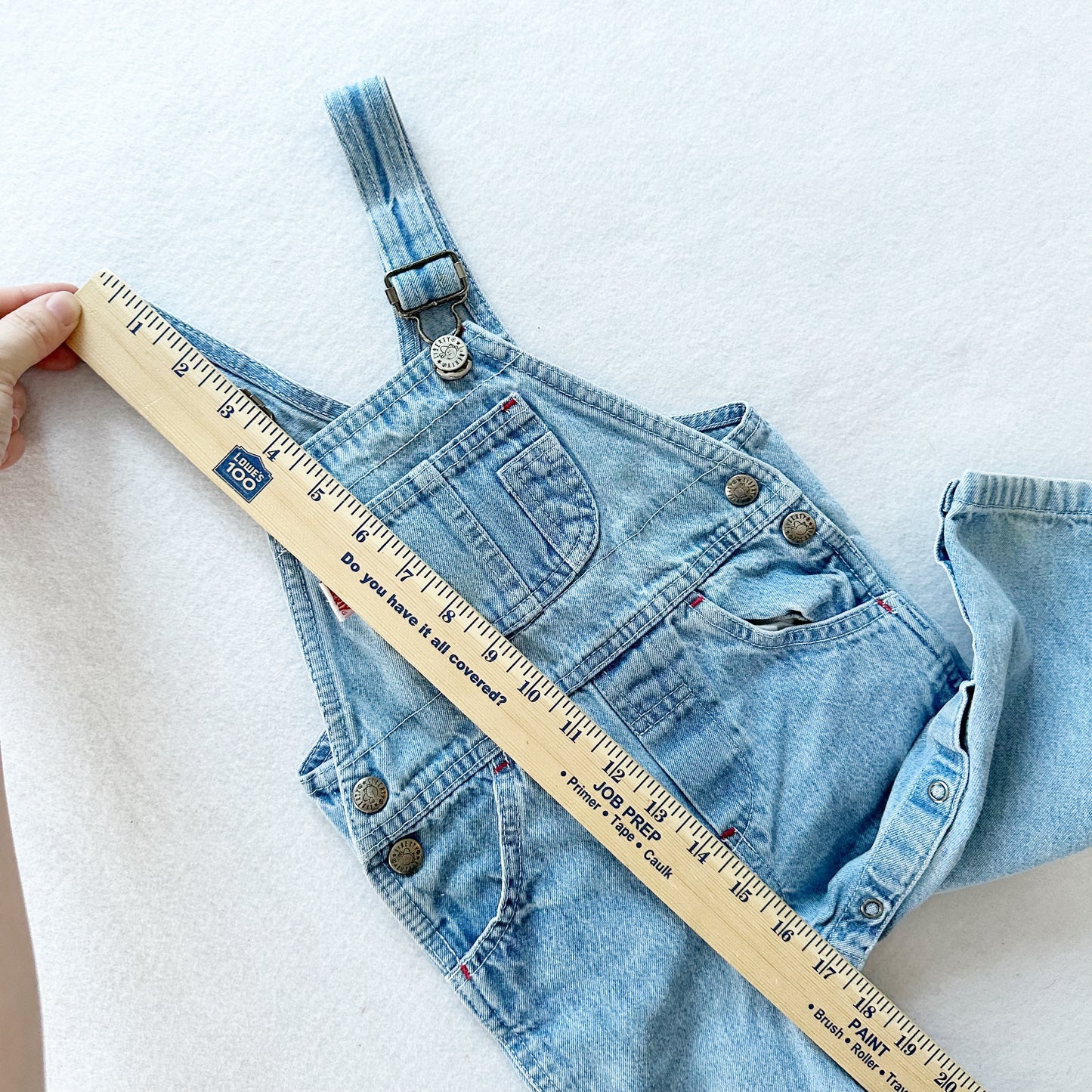 Liberty Lighter Wash Overalls - Yellow Clover Vintage Kids Clothes