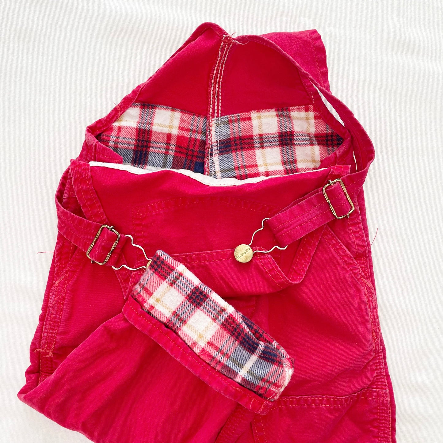 Carhartt Red Flannel-Lined Overalls • 2T (?) - Yellow Clover Vintage Kids Clothes