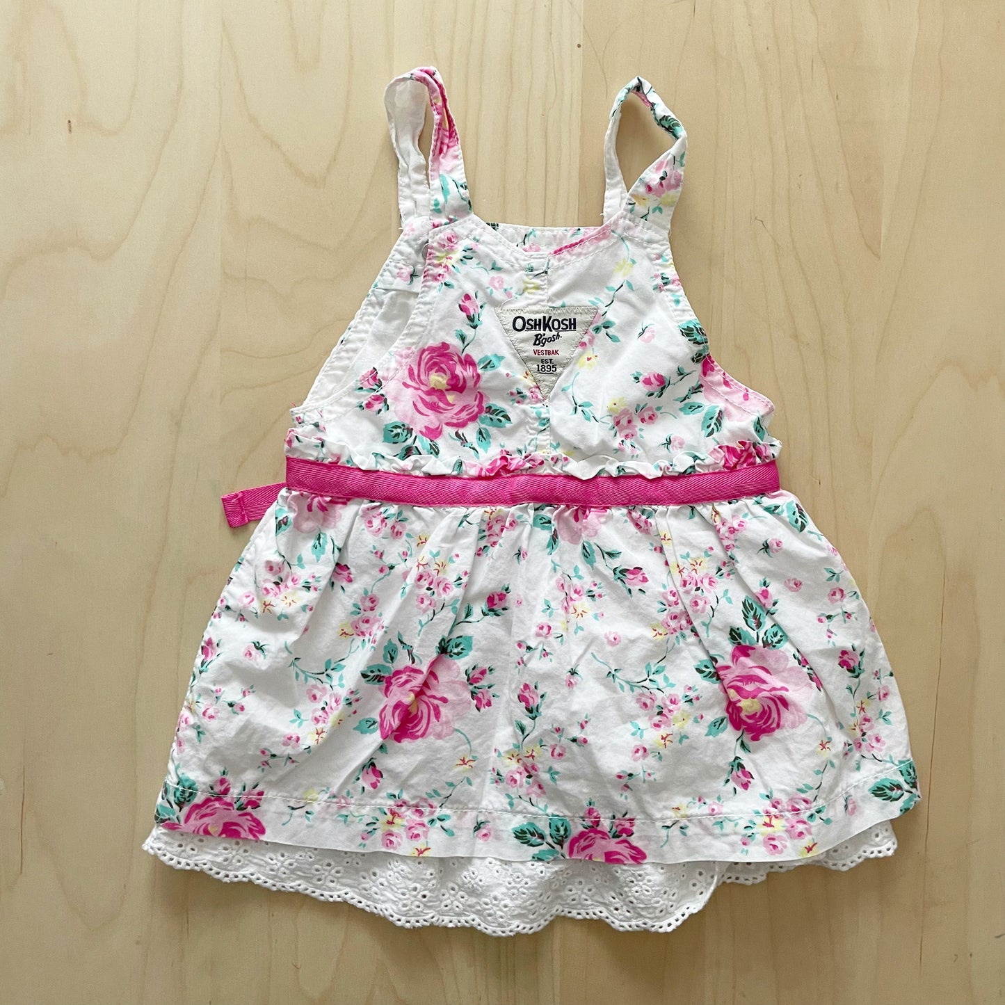OshKosh Rose Floral Eyelet Skirtall - Yellow Clover Vintage Kids Clothes