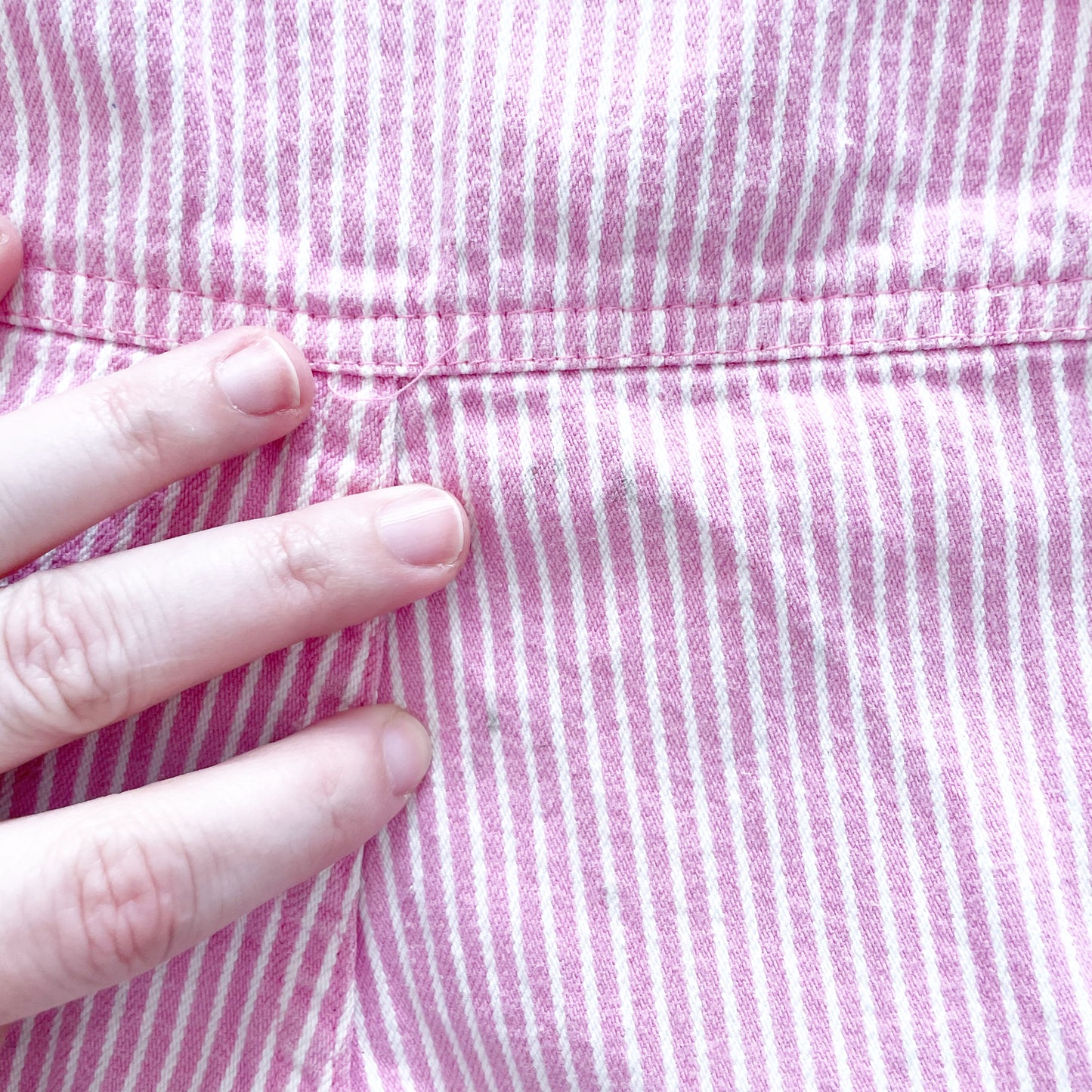 OshKosh Pink Engineer Stripe Shortalls - Yellow Clover Vintage Kids Clothes