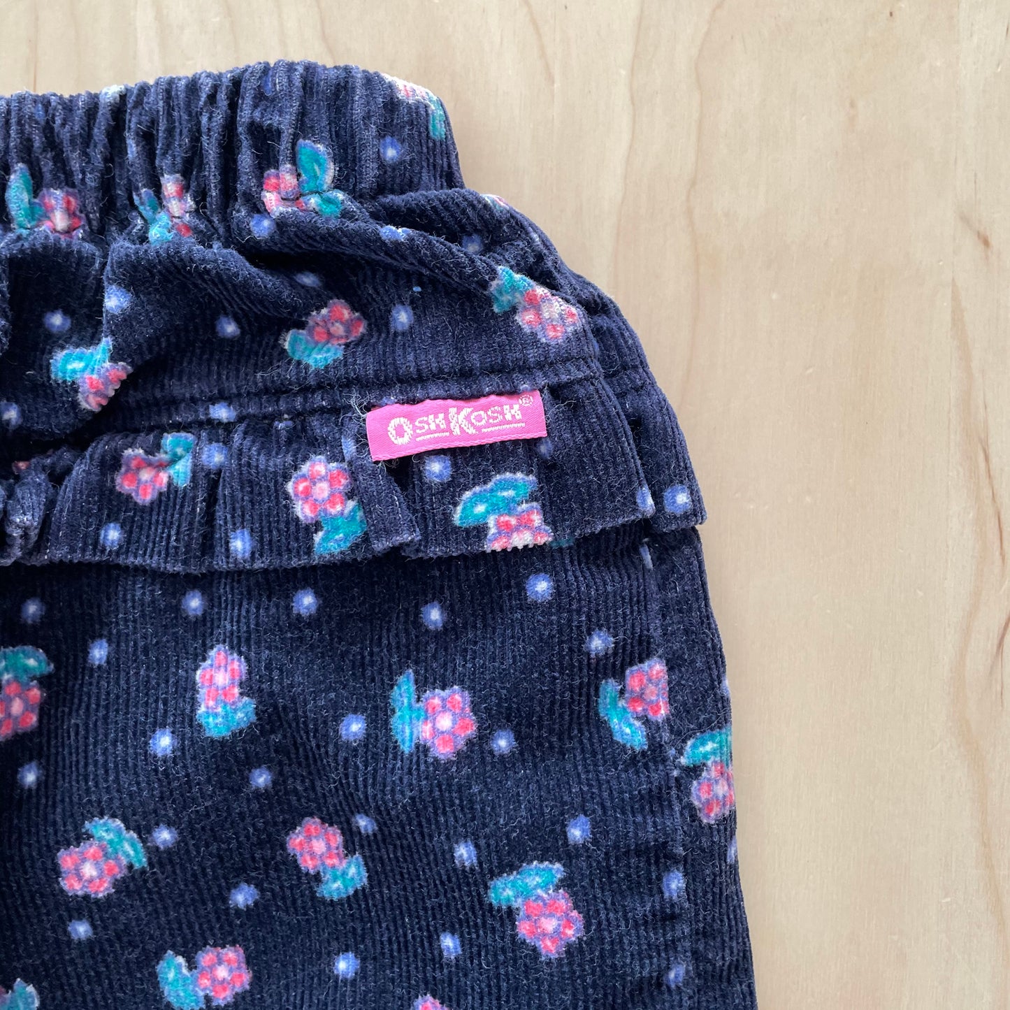 OshKosh Floral Cord Pants - Yellow Clover Vintage Kids Clothes
