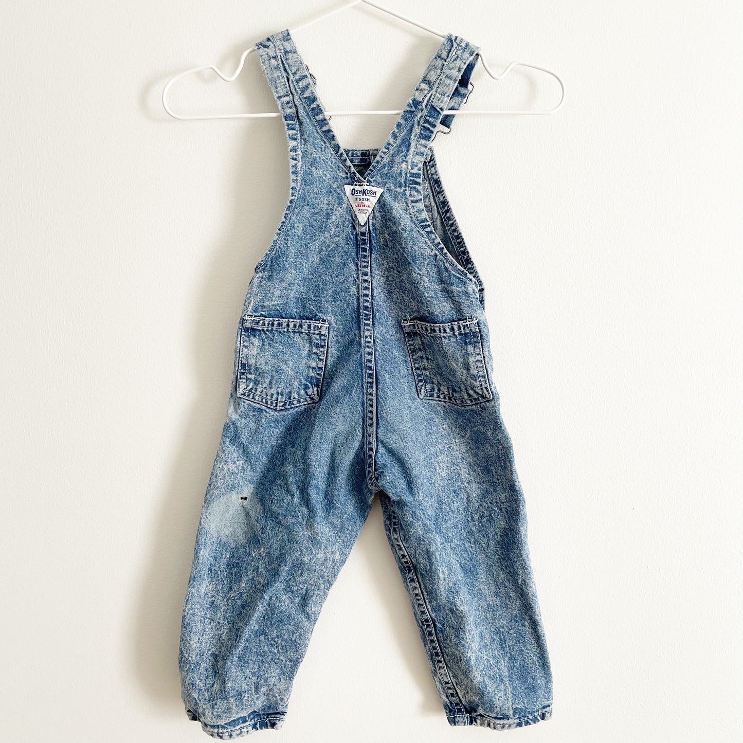 OshKosh Acid Wash Button Pocket Overalls - Yellow Clover Vintage Kids Clothes