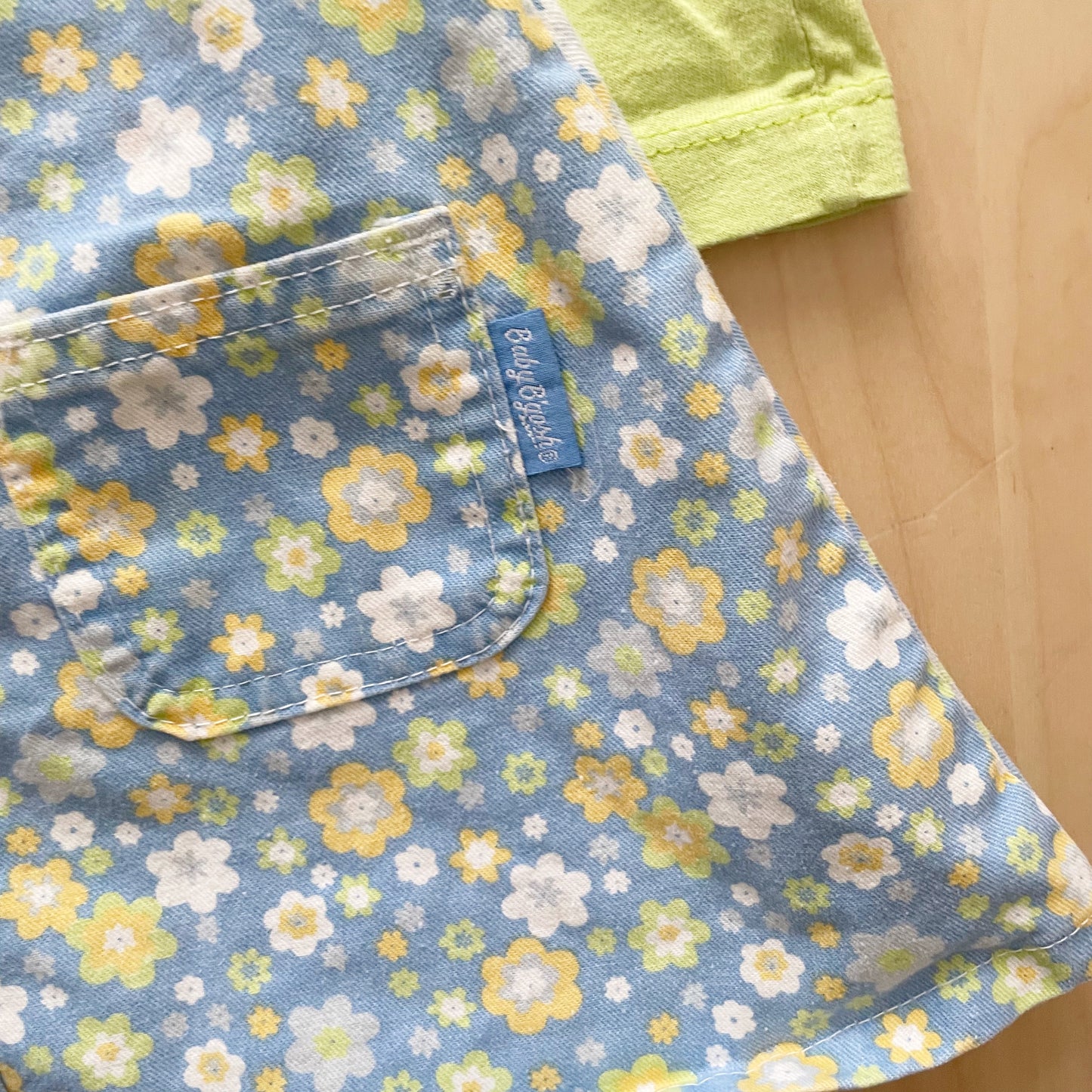 Baby B’gosh Flower Print Pinafore Set - Yellow Clover Vintage Kids Clothes