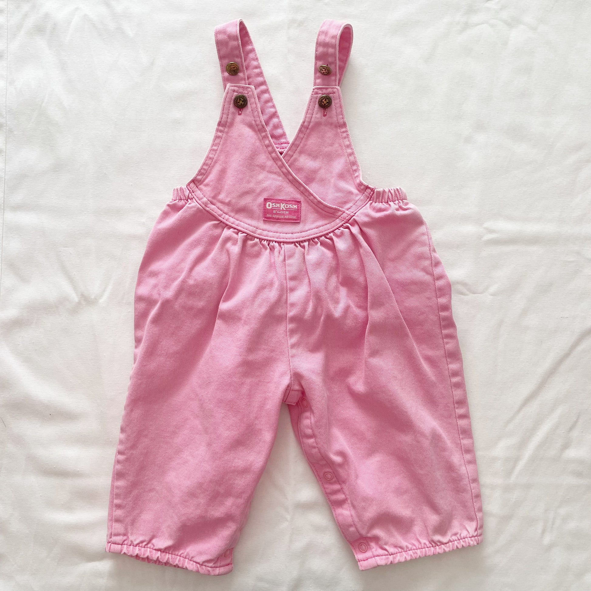 Vintage OshKosh Cross Front Bubble Gum Pink Overalls