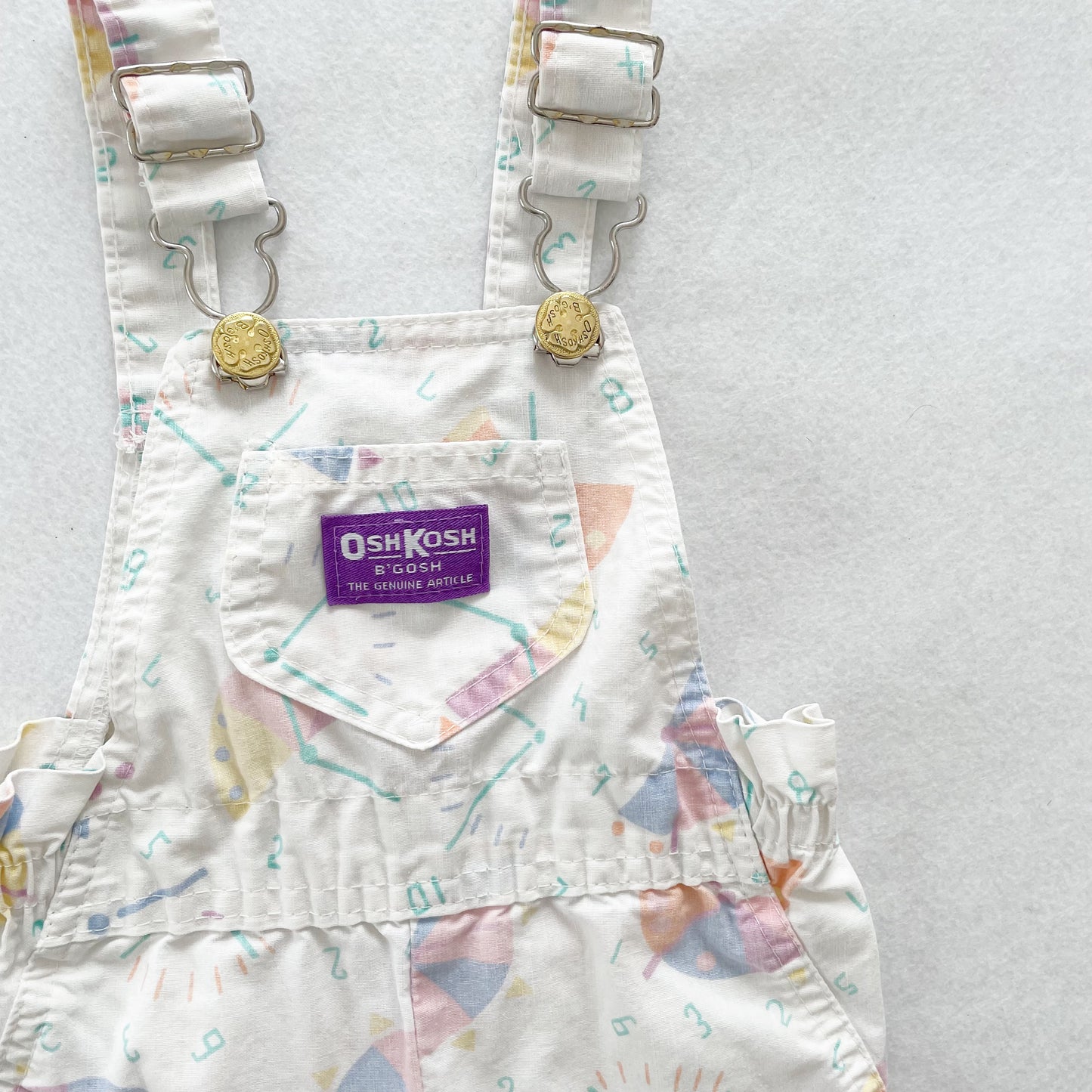 OshKosh Pastel Clocks Overalls