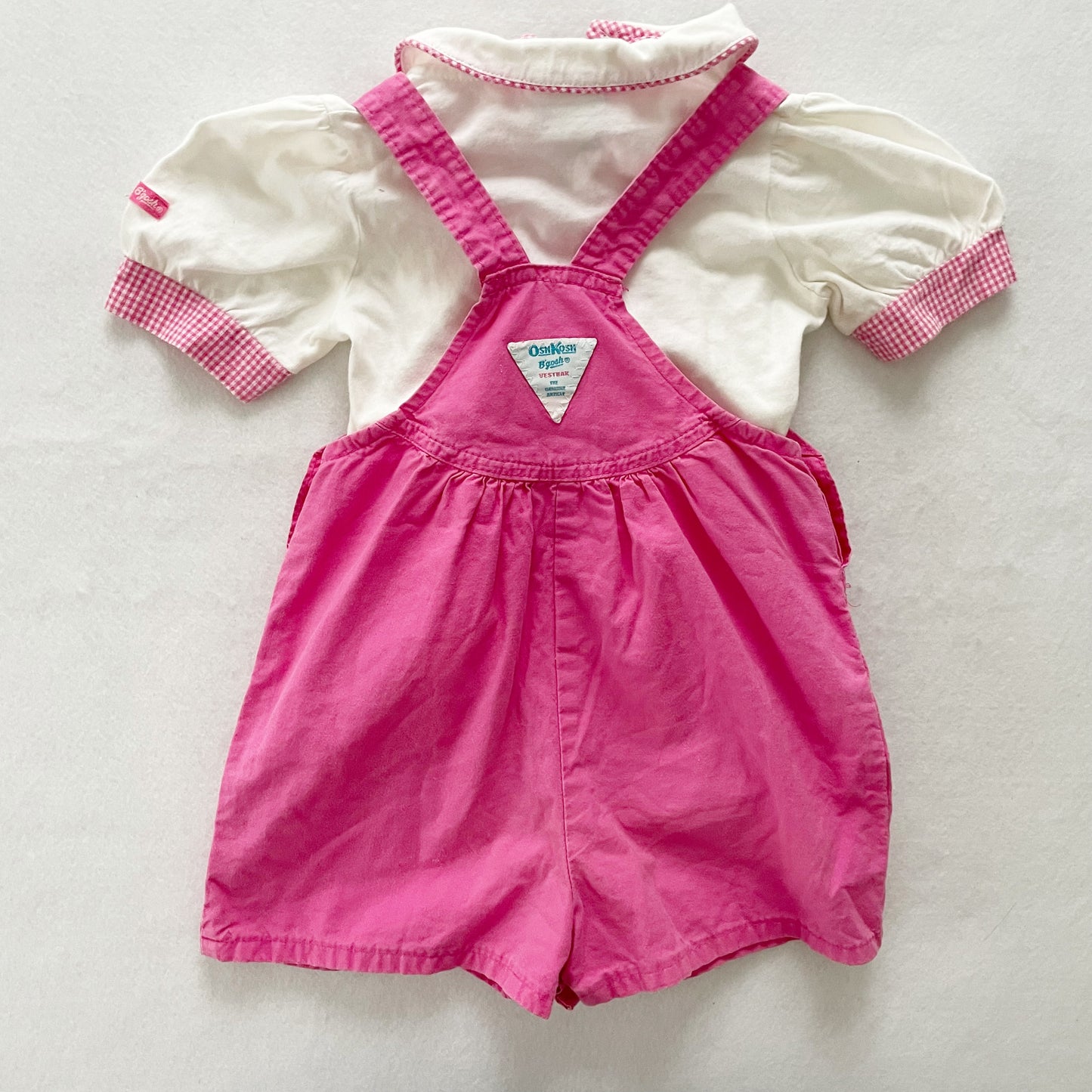 OshKosh Pink Scoop Cut Shortalls Set