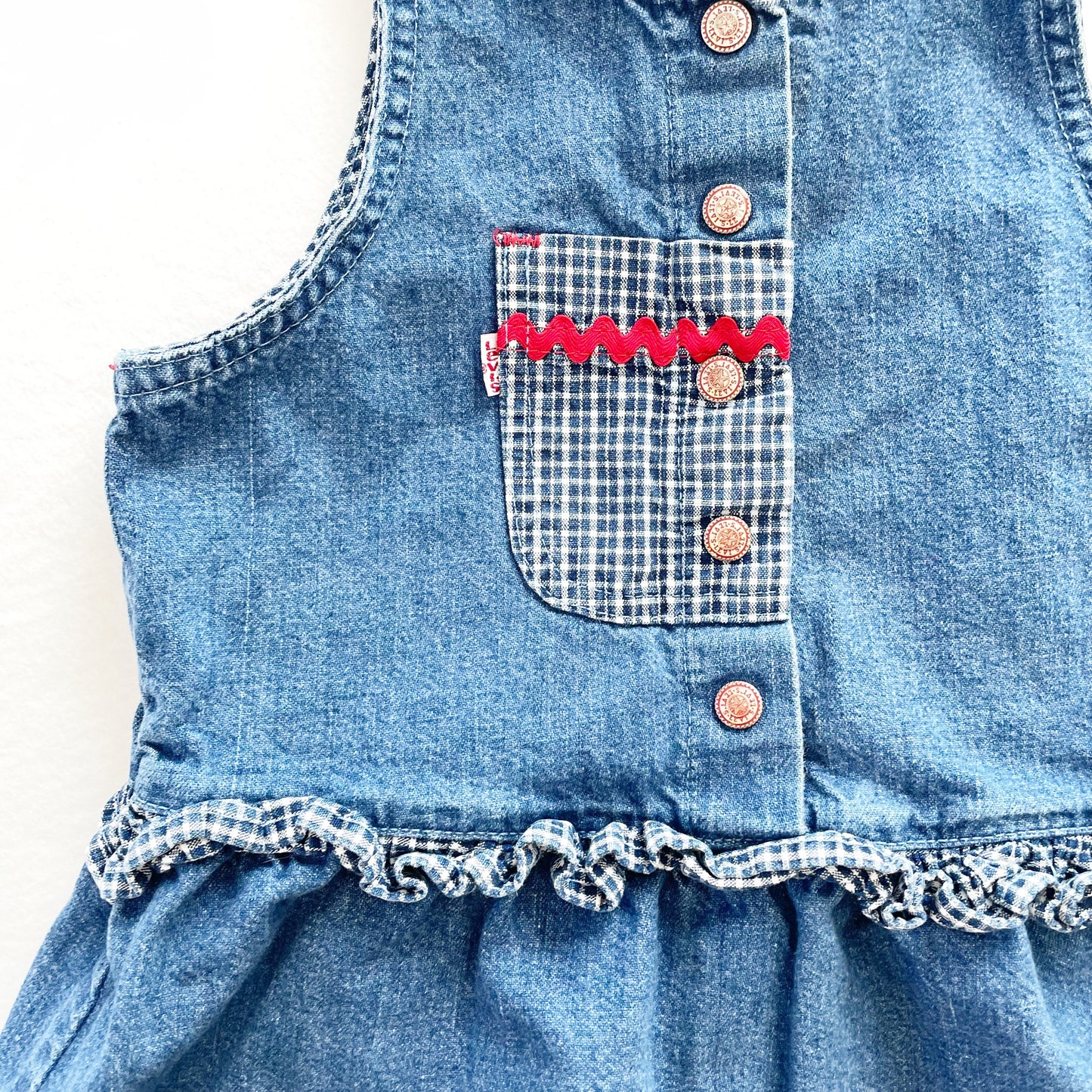 Levi’s Red Ricrac Denim Dress • 4T