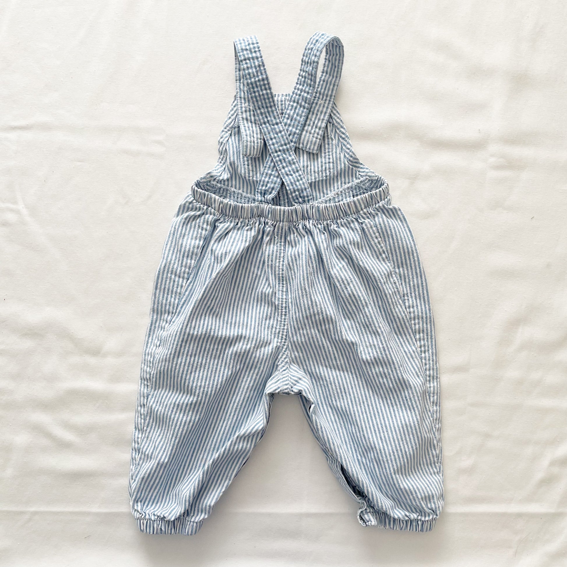 OshKosh Striped Gingham Bubble Overalls - Yellow Clover Vintage Kids Clothes