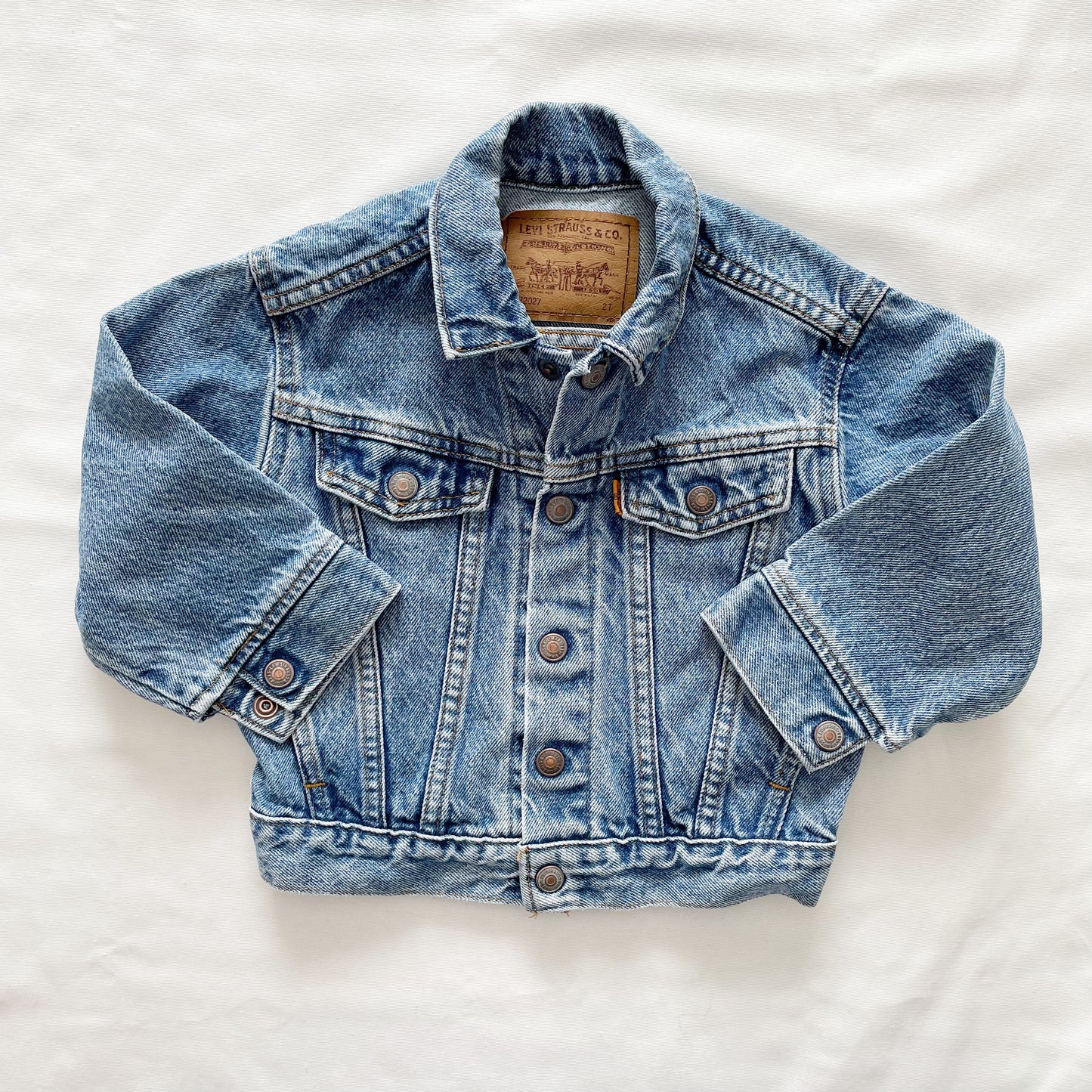 Levi’s Medium Wash Orange Tab Jacket • 2T