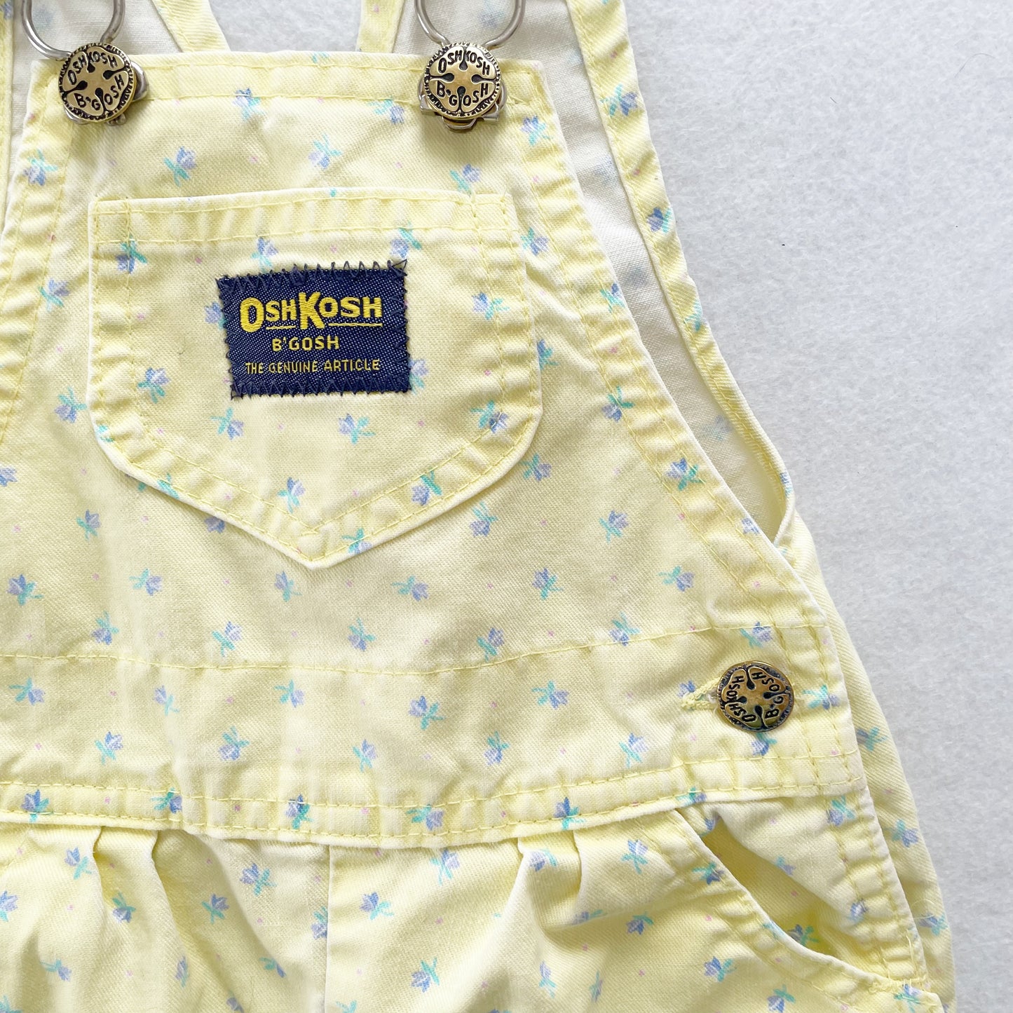OshKosh Yellow Floral Overalls - Yellow Clover Vintage Kids Clothes