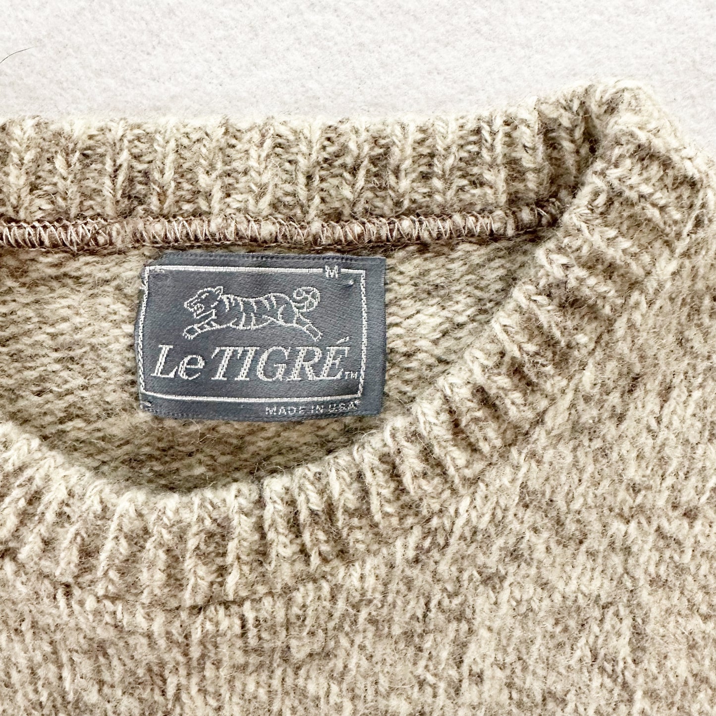 Le Tigre Oatmeal Sweater - Yellow Clover Vintage Kids Clothes