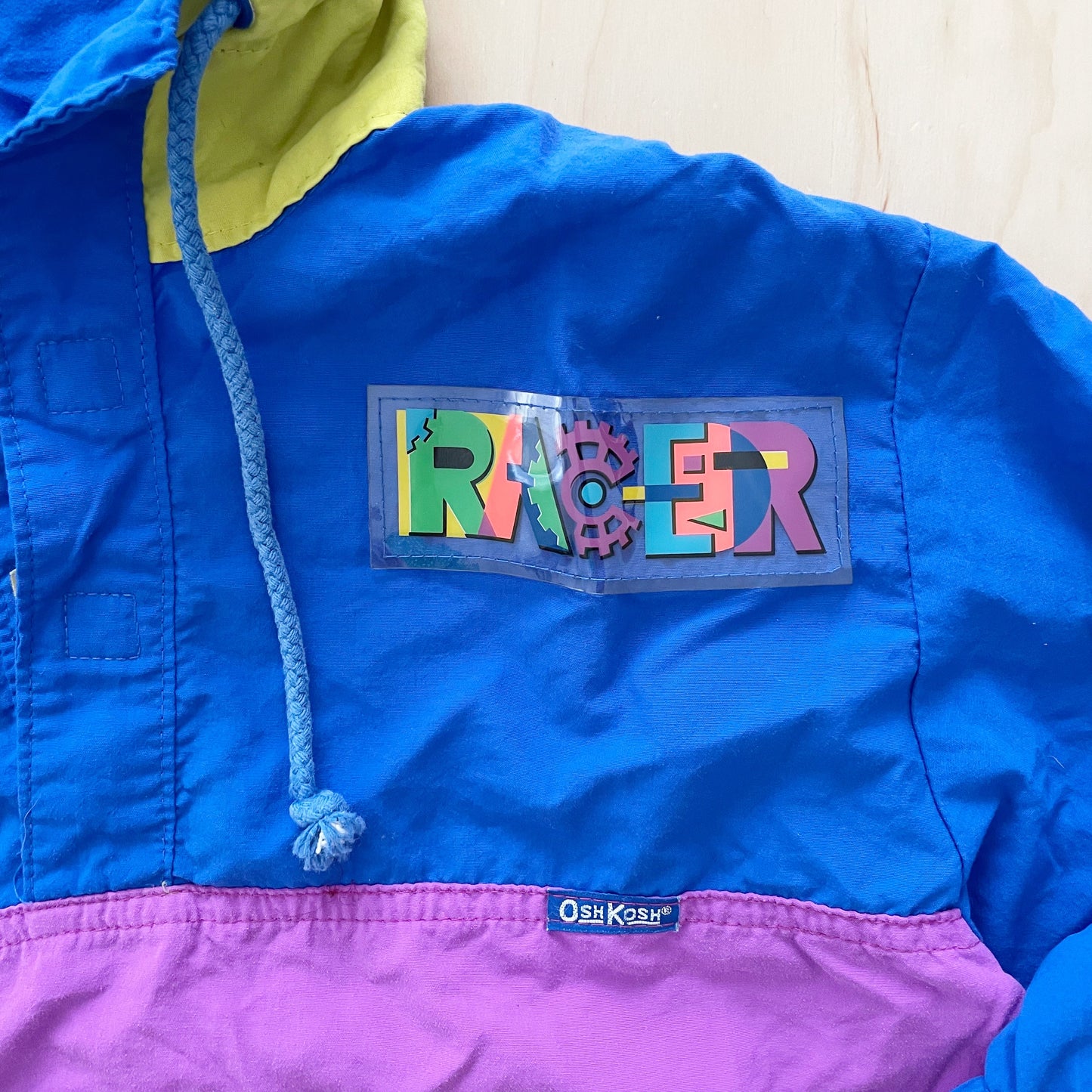 OshKosh Racer Nylon Jacket - Yellow Clover Vintage Kids Clothes