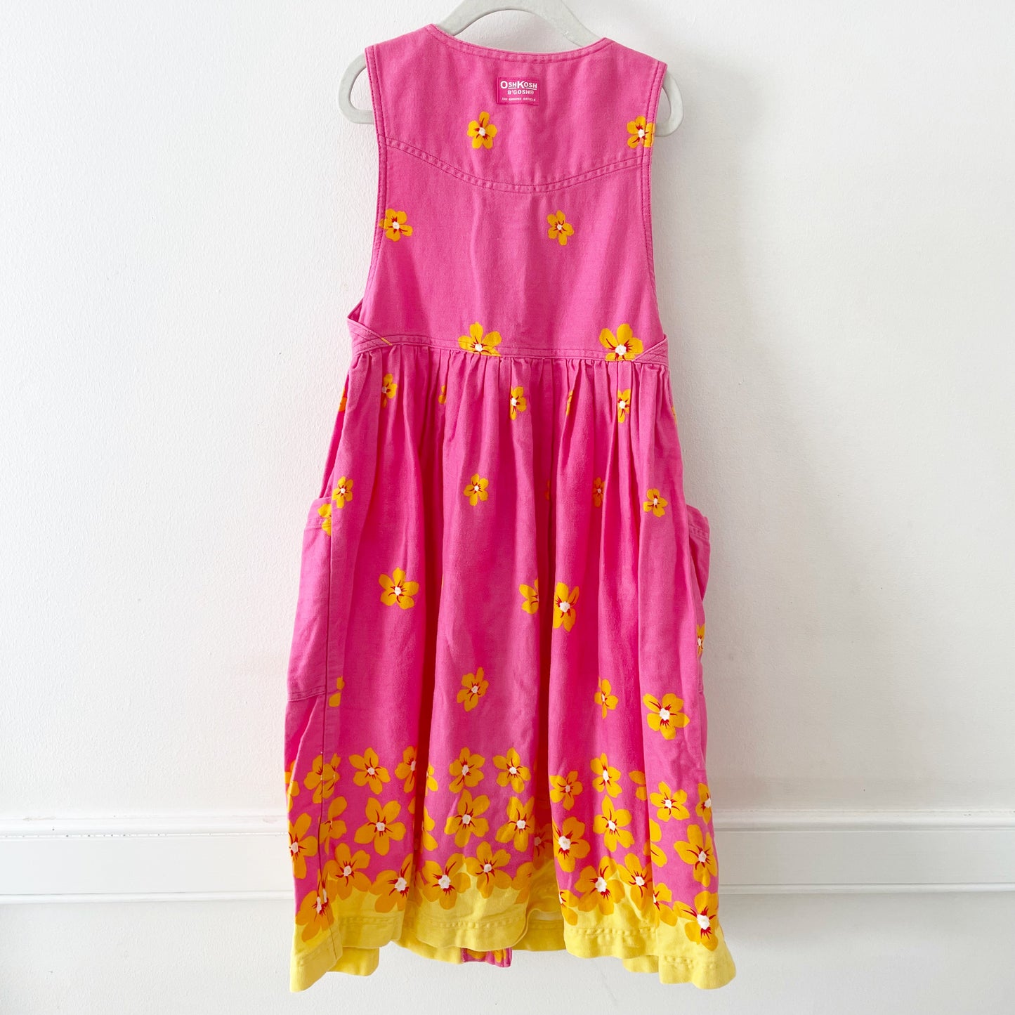 OshKosh Pink Tropical Floral Dress - Yellow Clover Vintage Kids Clothes