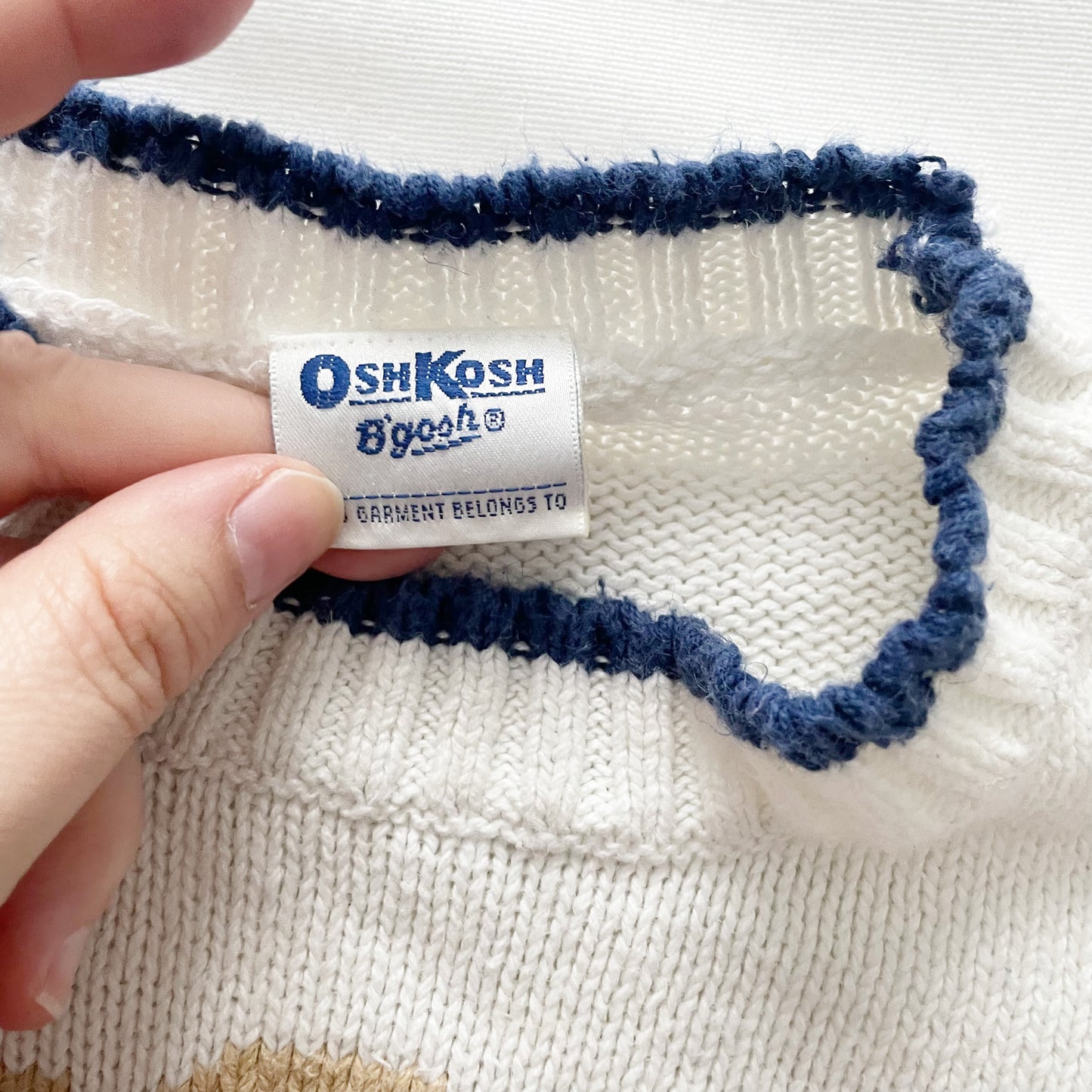 OshKosh Bear Knit Sweater - Yellow Clover Vintage Kids Clothes