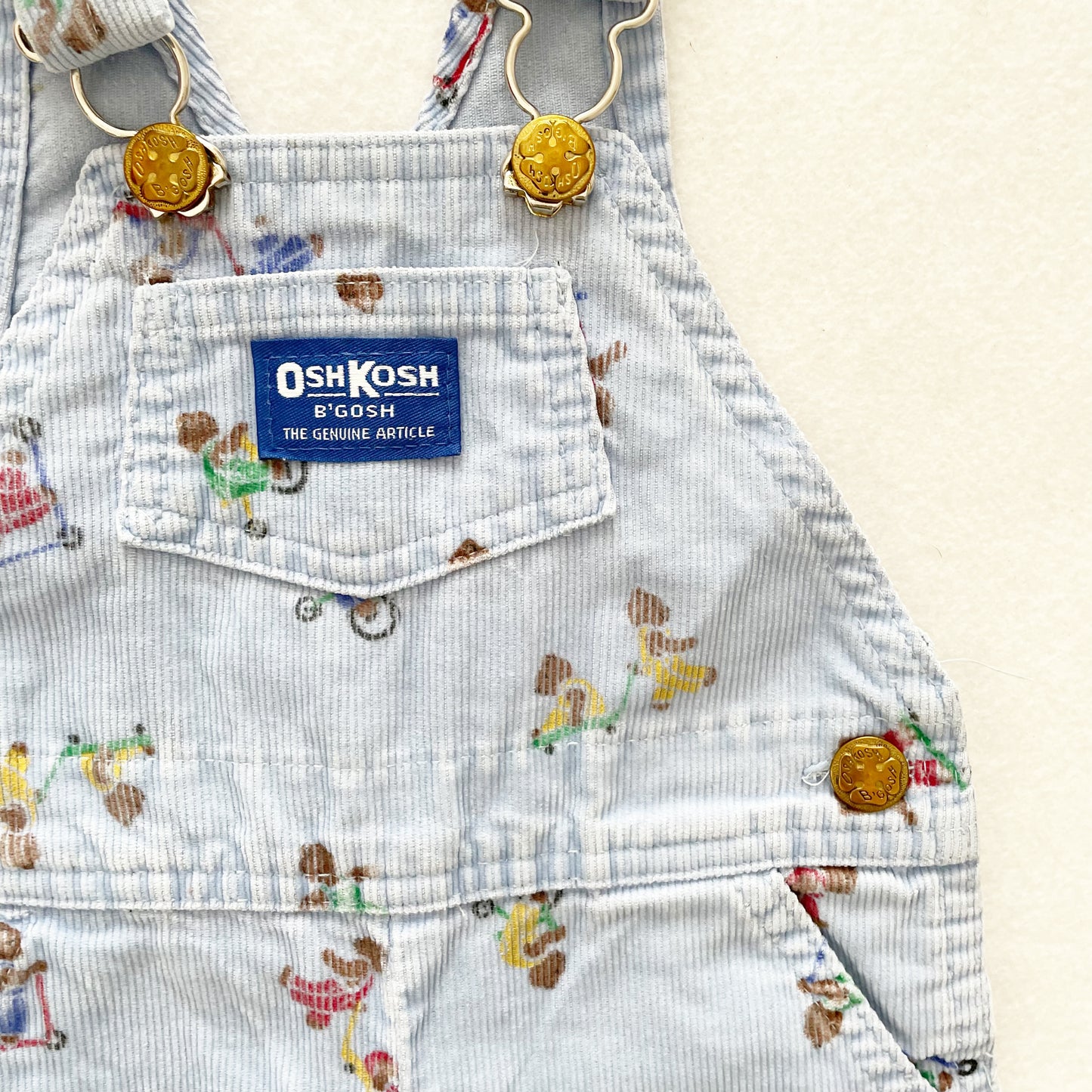OshKosh Play Time Bears Overalls - Yellow Clover Vintage Kids Clothes