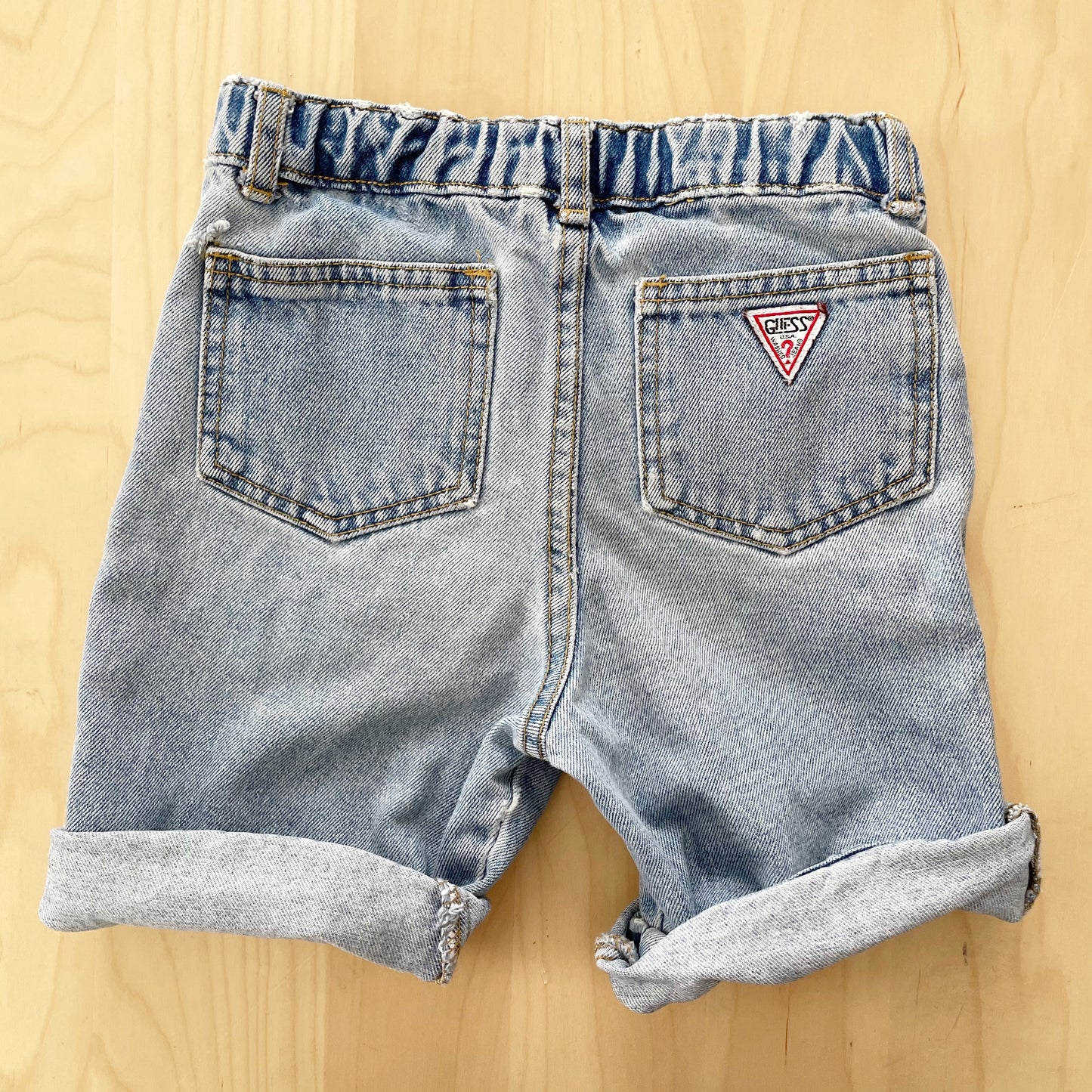 Vintage Guess Lighter Wash Denim Shorts - Yellow Clover Vintage Kids Clothes