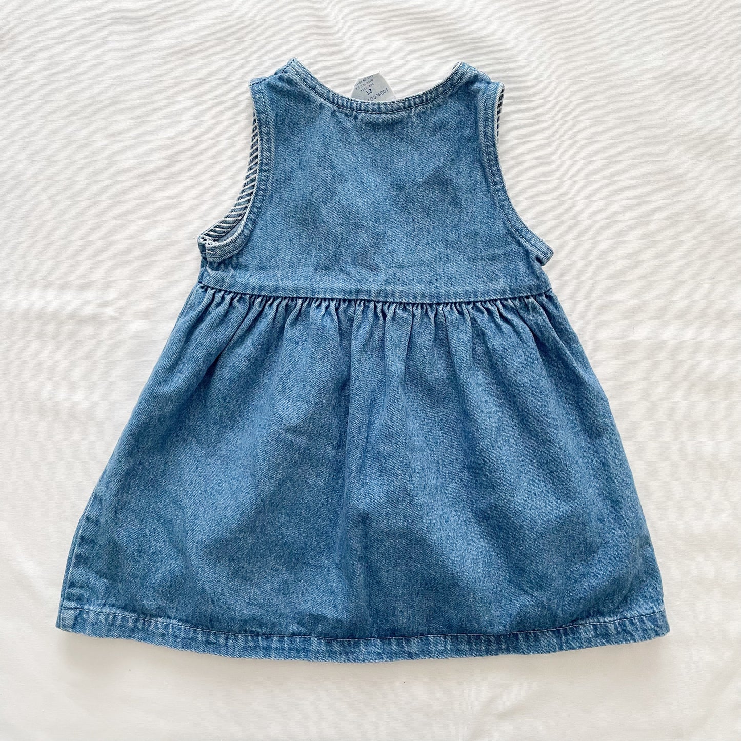 OshKosh Medium Wash Denim Pinafore Dress - Yellow Clover Vintage Kids Clothes