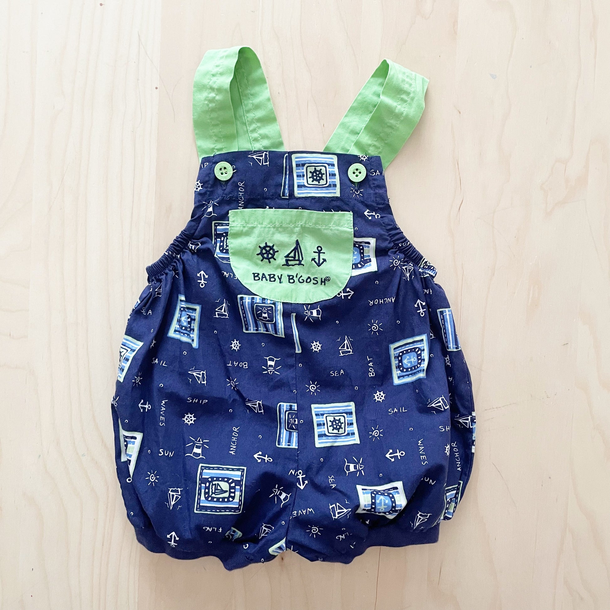 Vintage OshKosh Baby B’gosh Nautical Cotton Bubble Romper