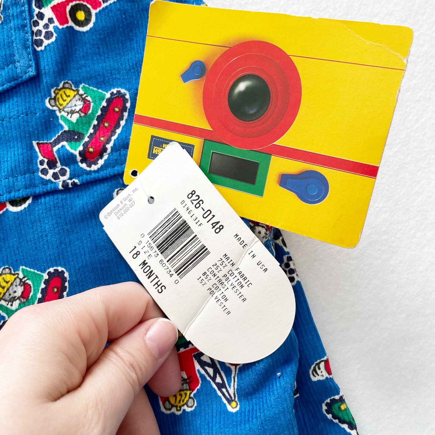 OshKosh Construction Mice Fine Cord Overalls