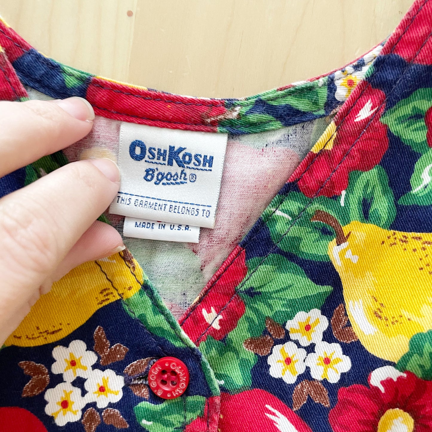 OshKosh Floral Fruit Dress - Yellow Clover Vintage Kids Clothes