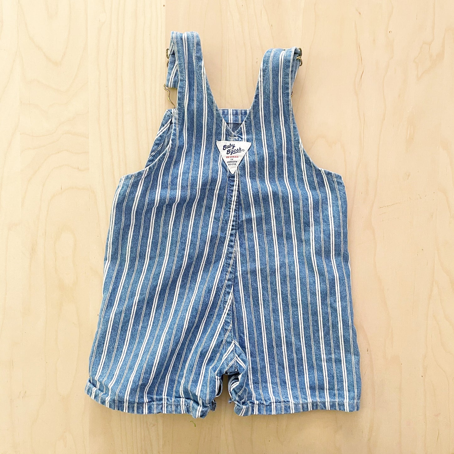 Baby B’gosh Denim Striped Shortalls - Yellow Clover Vintage Kids Clothes