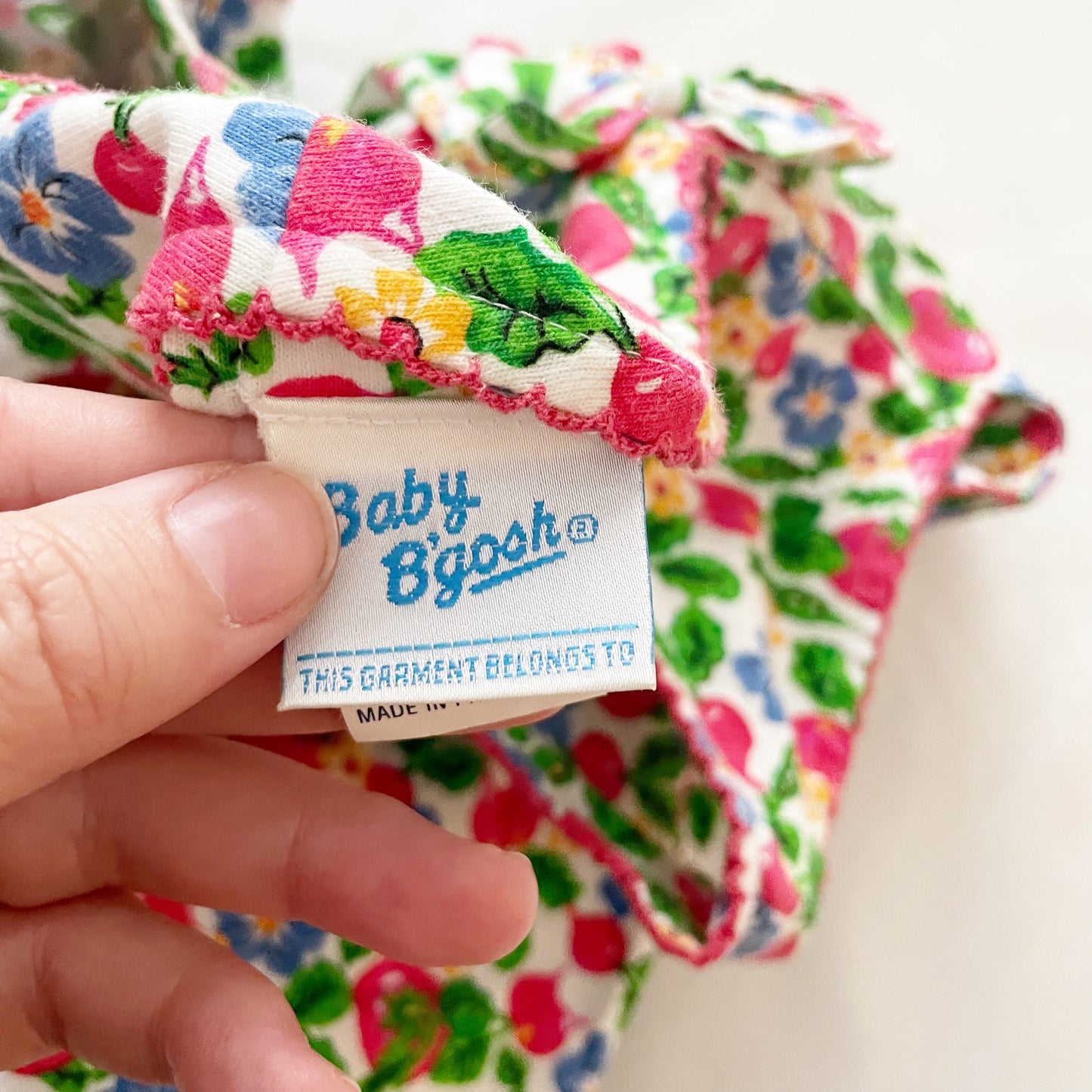 Baby B’gosh Floral Veggie Print Bow Back Bubble Romper