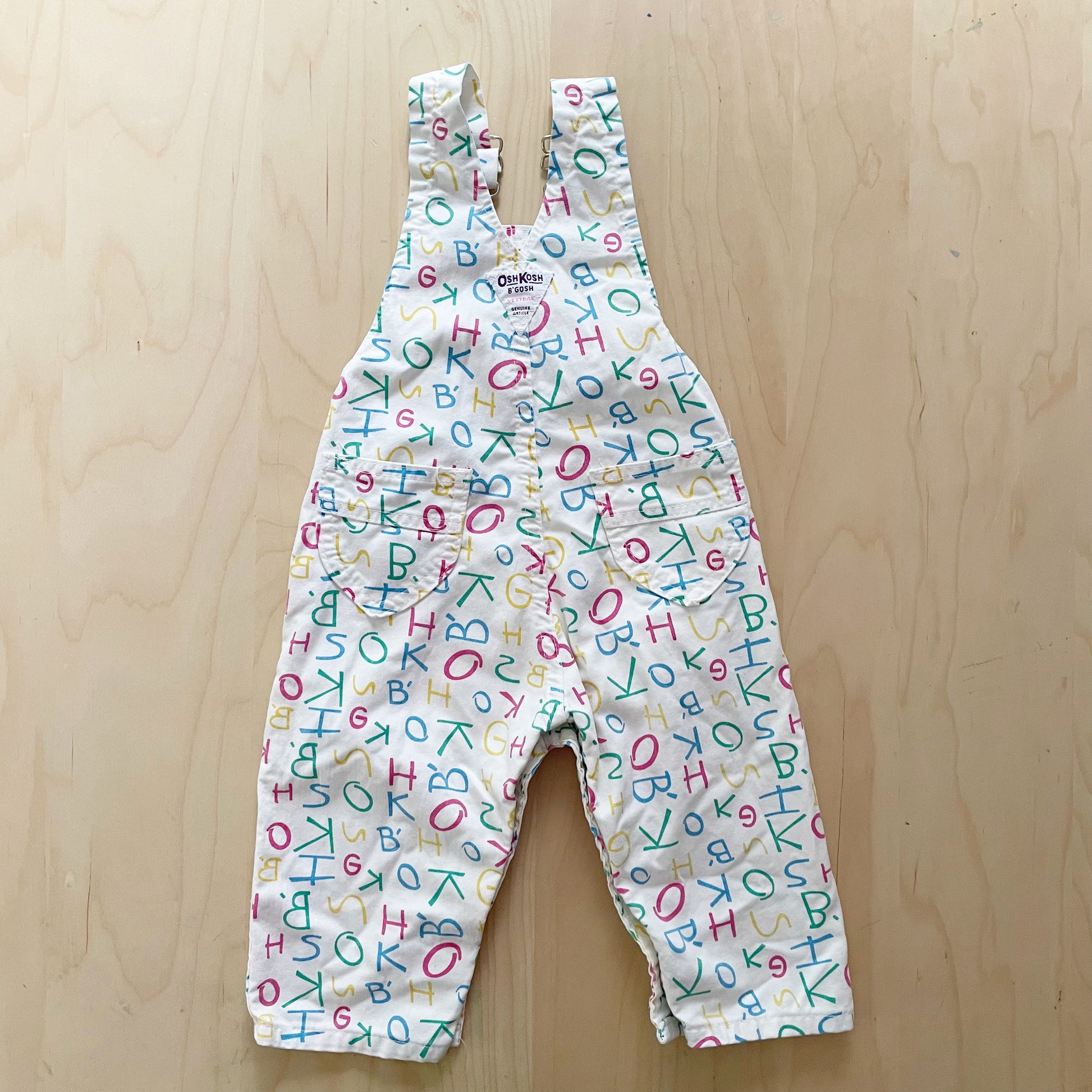 Vintage OshKosh Spellout Overalls - Yellow Clover Vintage Kids Clothes